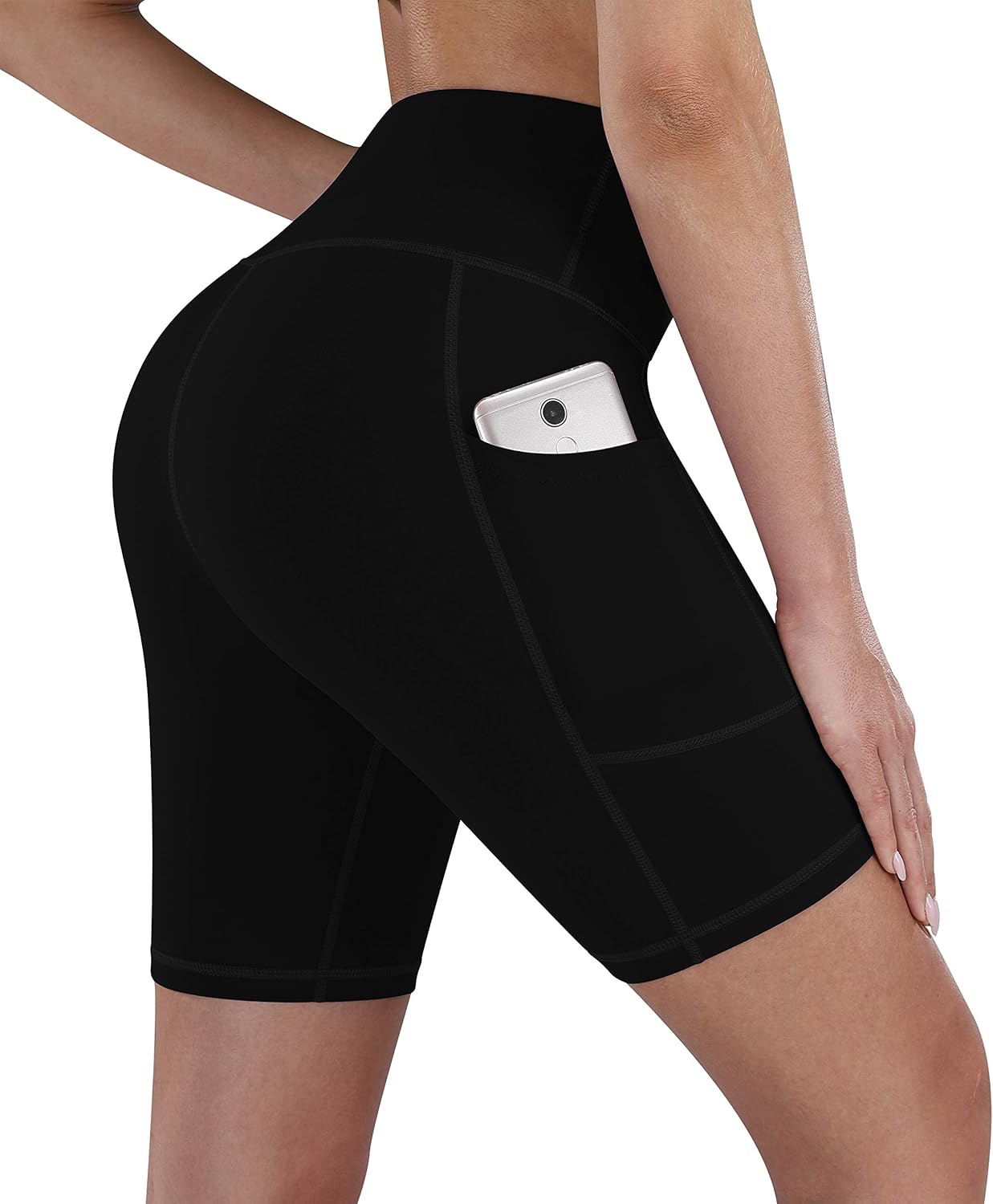 Fengbay 2 Pack 8" /5" Biker Shorts for Women with Pockets, High Waist Workout Shorts for Women Compression Yoga Shorts - Image 3