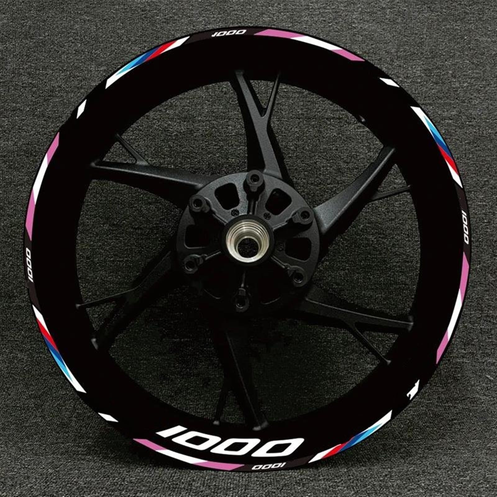 17 Inches Motorcycle Racing Equipment Tire Rim Adhesive Reflective Decal Sticker for BMW S1000XR S1000R 1000RR Motorbike(Color11)