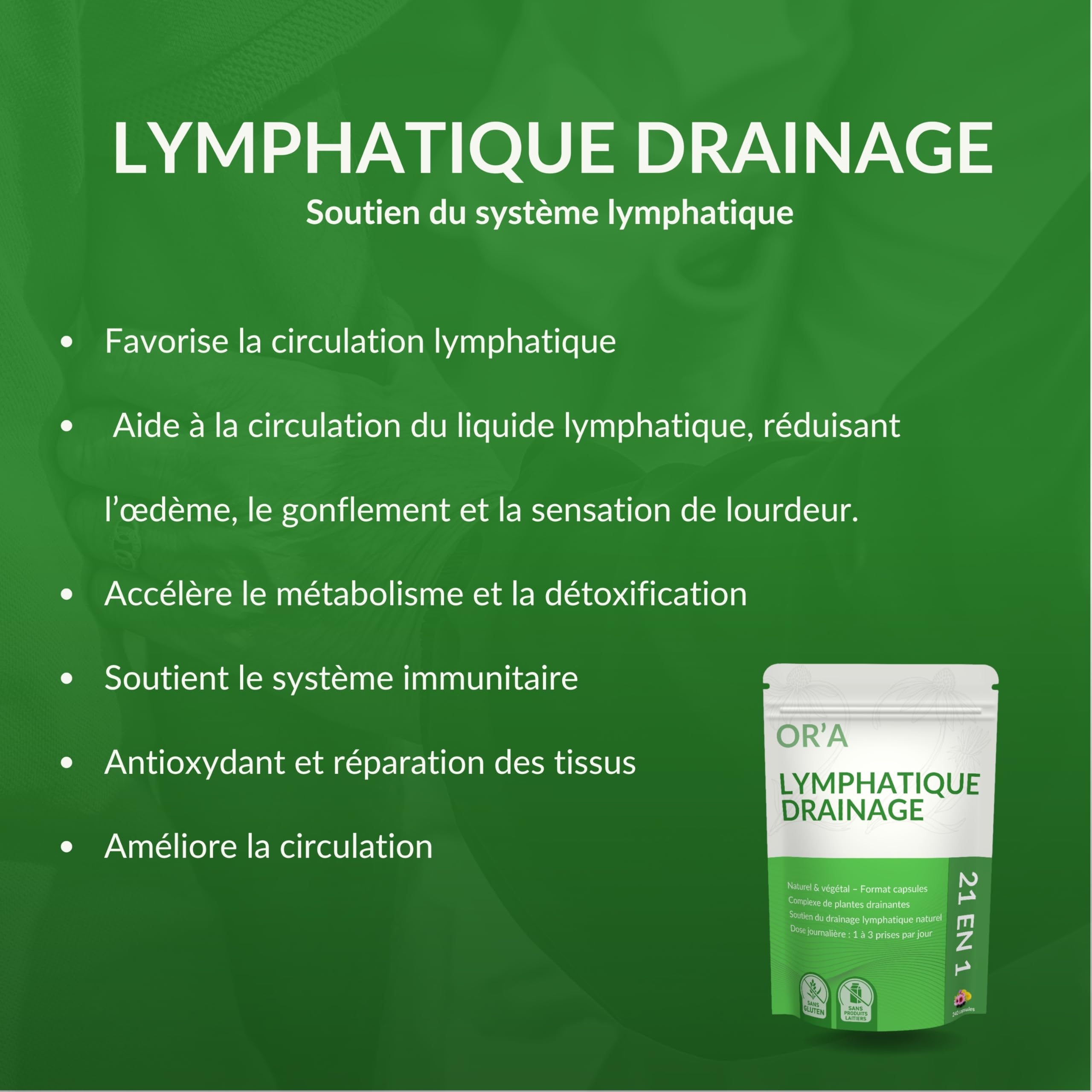 Drainage lymphatique-Lymphatic Drainage Jambes & Corps Complet-Naturel-Premium-Capsules - 3