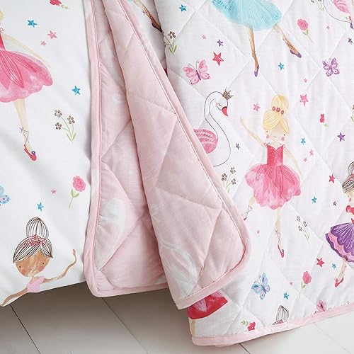 Manta reversible Prima Ballerina Ballet Dance Pink para niños y niñas