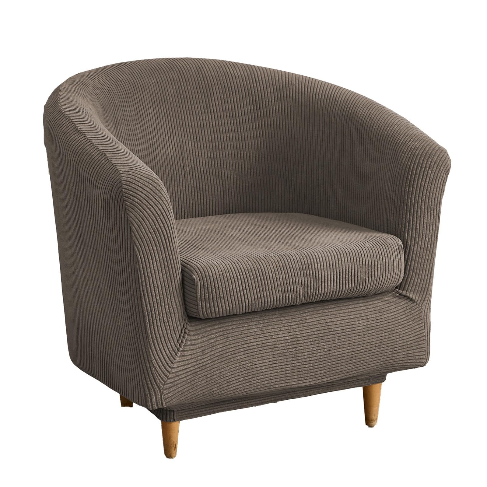 2 Piece Club Chair Cover Stretch Tub Chair Slipcover Soft Round Barrel Chair Covers with Elastic Bottom for Bar Counter Living Room(Coffee)