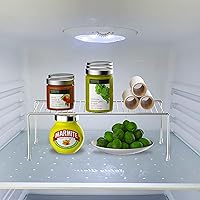 Vista 2 de iPEGTOP Estante organizador grande (15.7 x 9.4 pulgadas) para armario de cocina y congelador, juego de 4 estantes de alambre de metal inoxidables