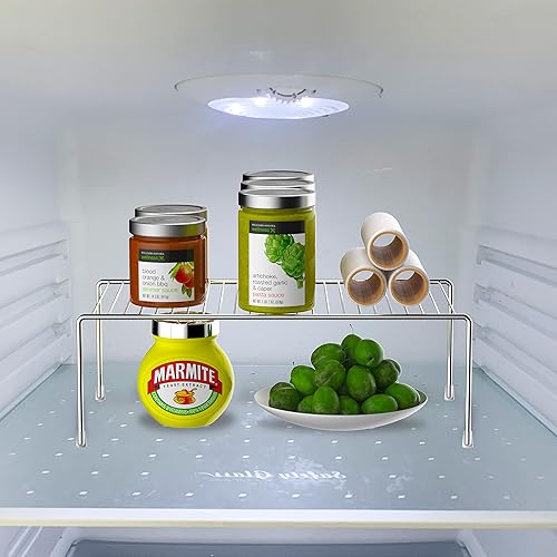 Miniatura 2 de iPEGTOP Estante organizador grande (15.7 x 9.4 pulgadas) para armario de cocina y congelador, juego de 4 estantes de alambre de metal inoxidables,