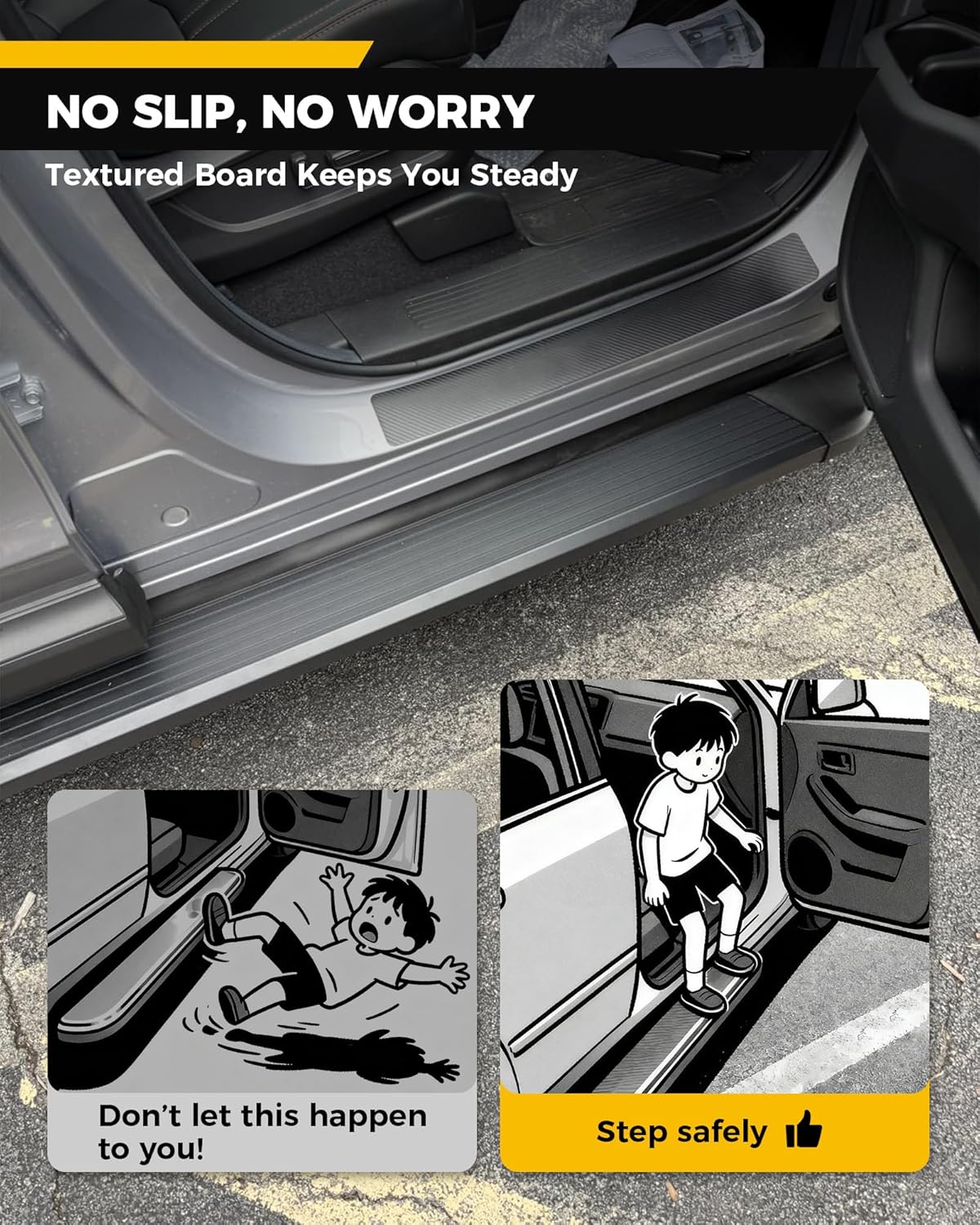 Running Boards Fit for 2023-2026 Honda Pilot, Non-Slip Aluminum Side Steps, Easy Family Entry & Exit, Supports Up to 600 lbs, Lightweight Rustproof Build, Safe Roof Accessories