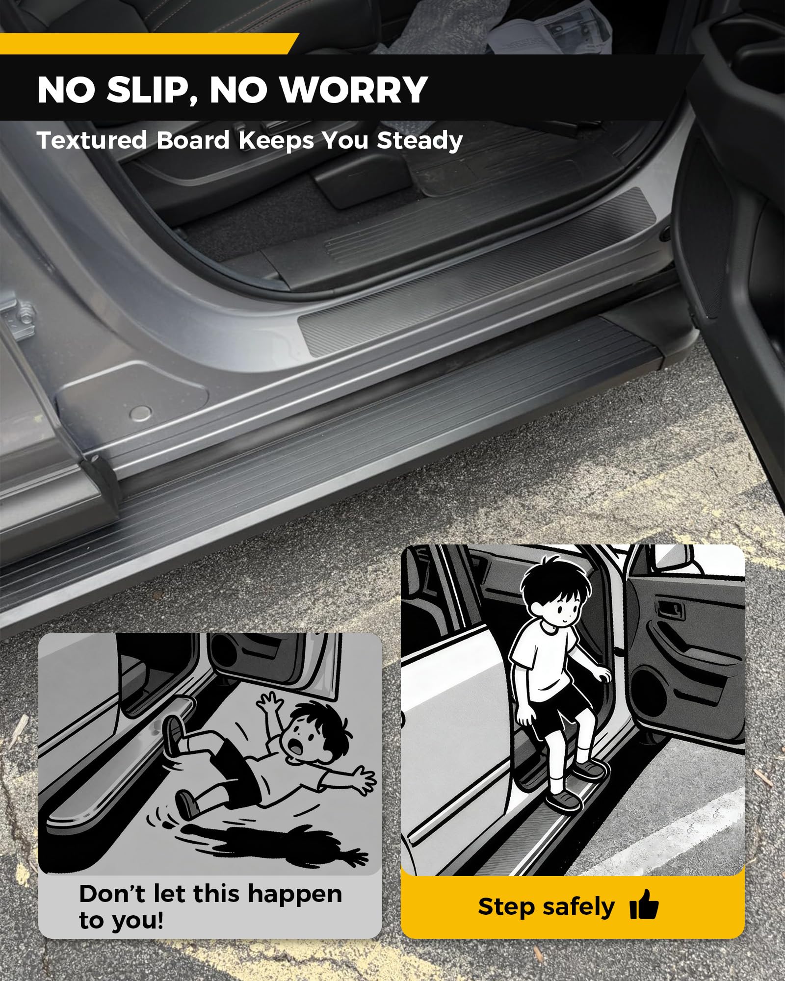 Running Boards Fit for 2023-2026 Honda Pilot, Non-Slip Aluminum Side Steps, Easy Family Entry & Exit, Supports Up to 600 lbs, Lightweight Rustproof Build, Safe Roof Accessories