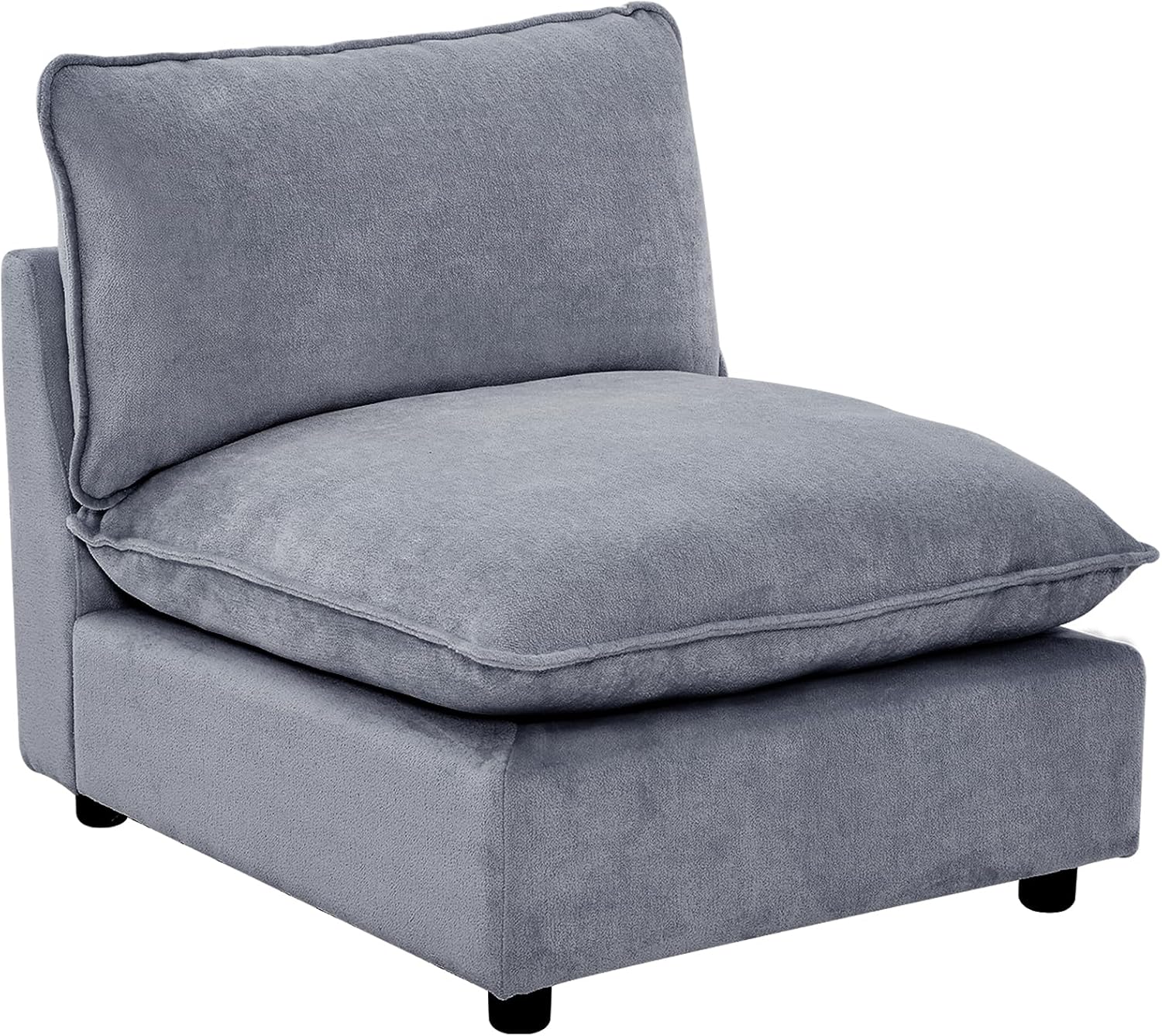 Tbfit Oversized Modular Sectional Sofa - Armless Single Sofa - Blue | Premium Corduroy, Without Compress, Pocket Spring, Cloud Comfort, Thick Cushions