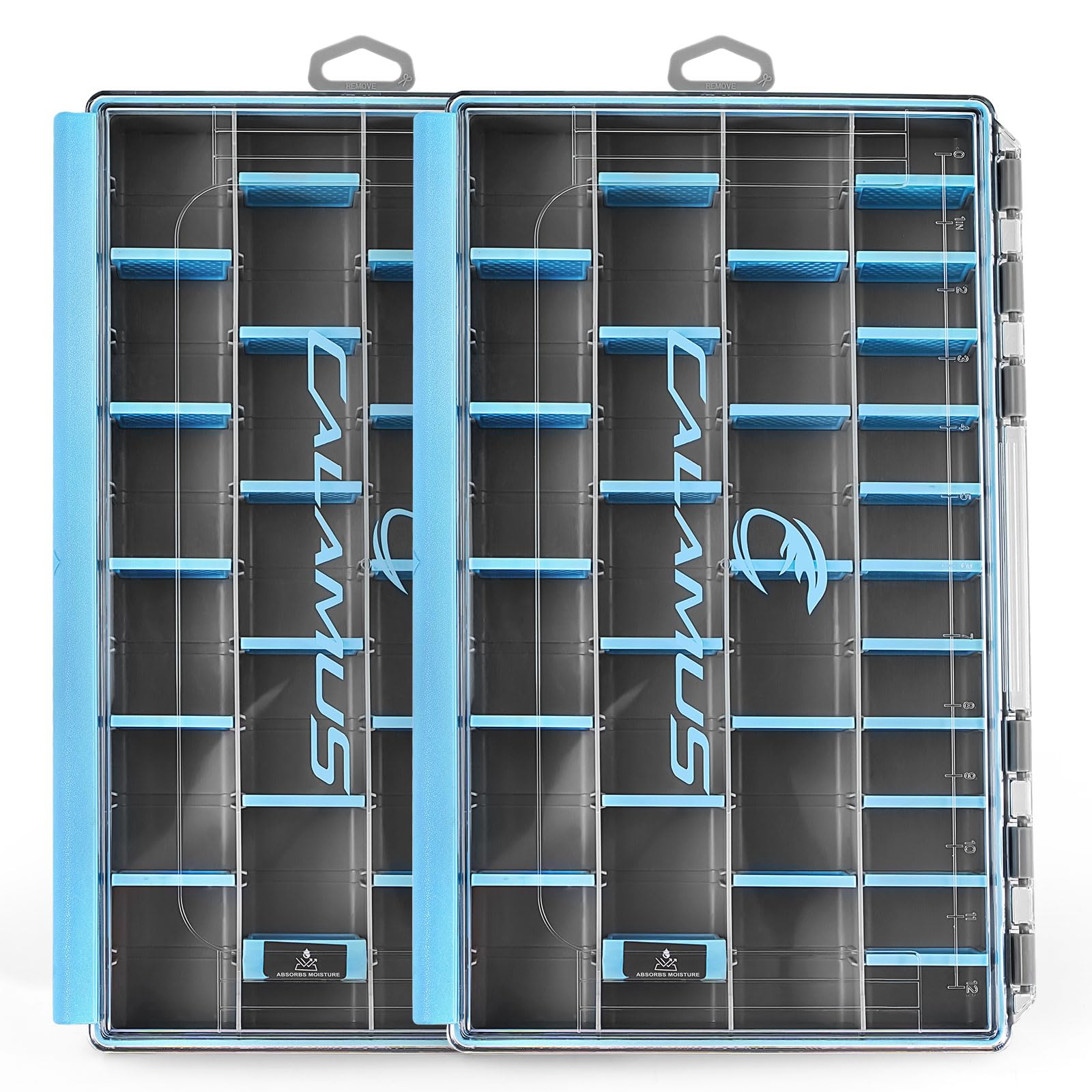 Calamus Wasserdichte Angelbox, 3600 und 3700 Tackle Trays, Angelbox Organizer mit herausnehmbaren Trennwänden