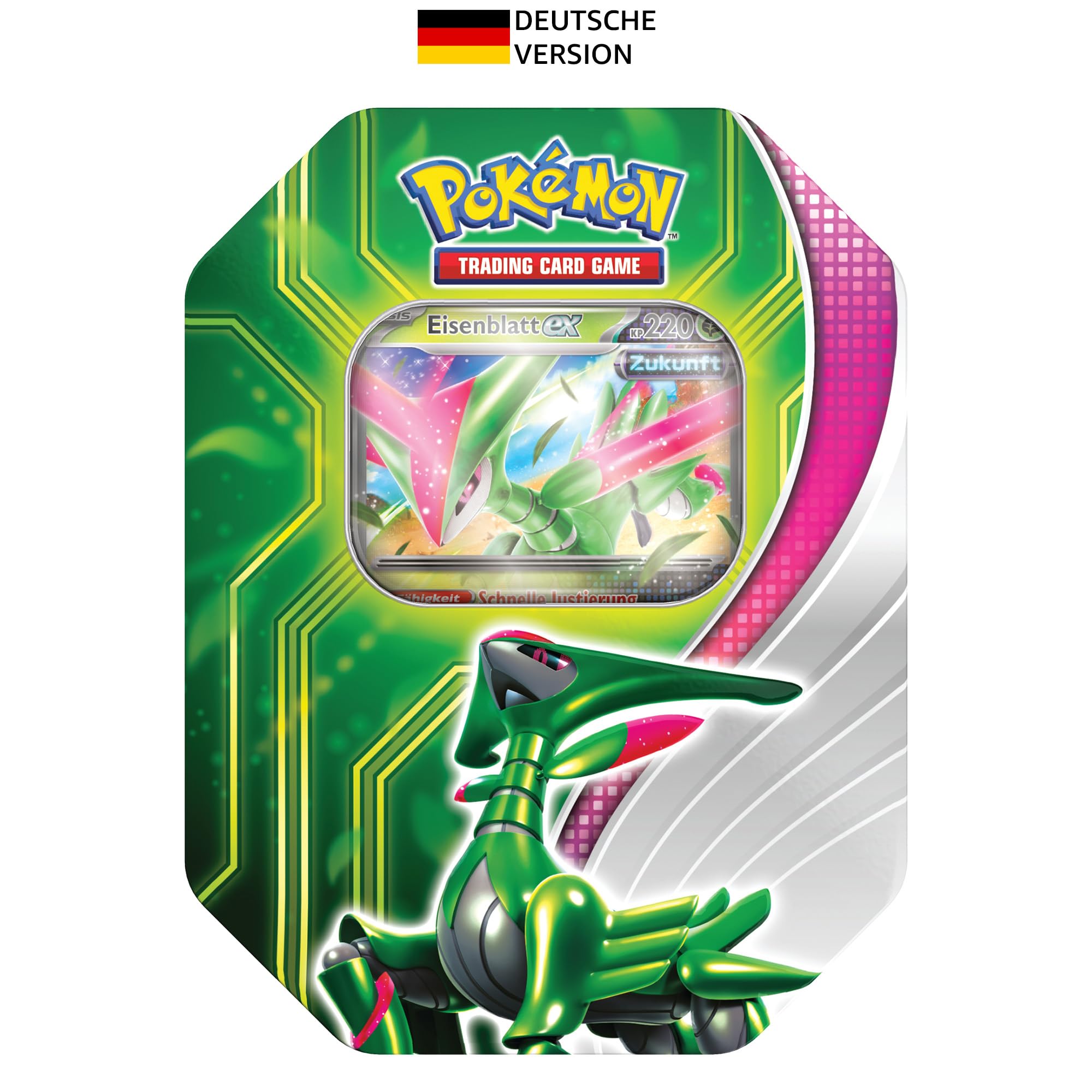 Tin-Box Paradoxclash: Eisenblatt-ex (1 holografische Promokarte & 4 Boosterpacks)
