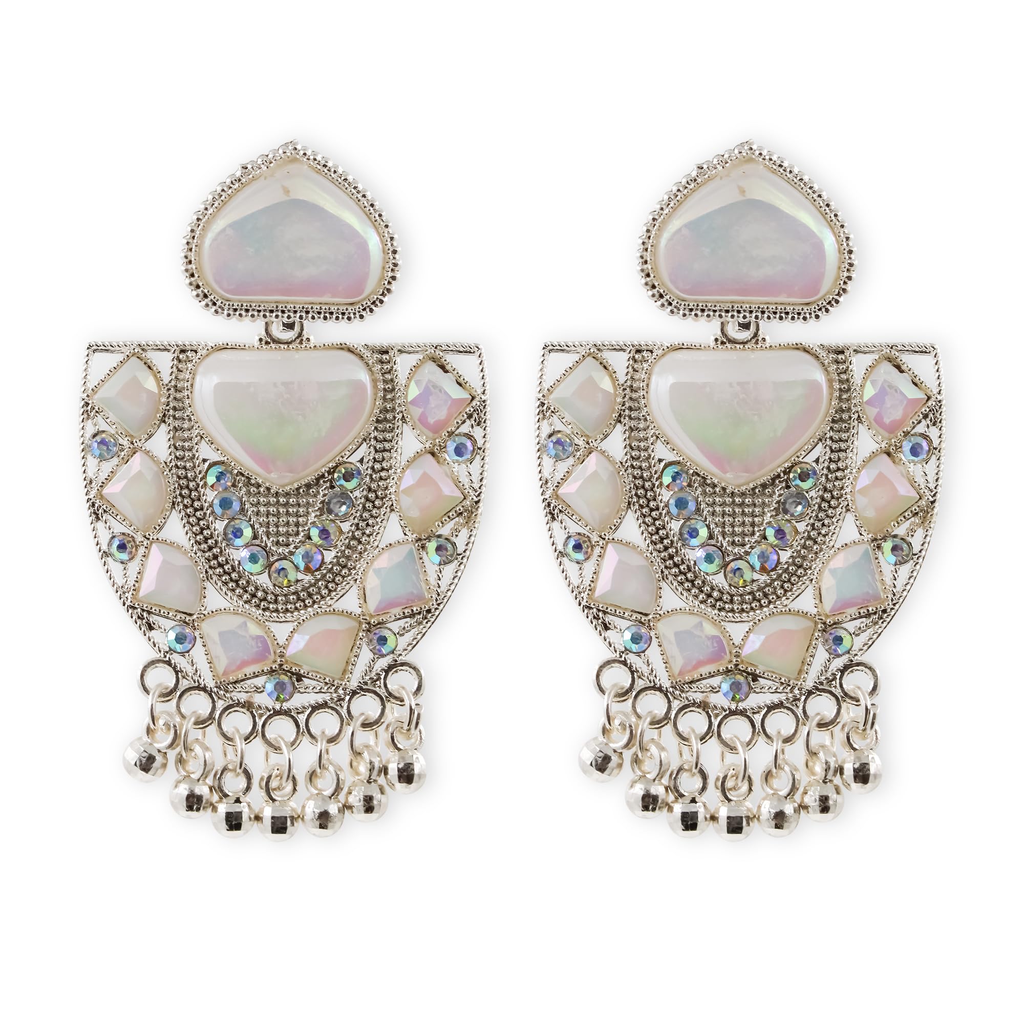 Crystaljewels Traditional Jhumka Earrings for Girls and Women|Antique Jhumkas|silver color jhumka (B0CWPQ48Y7) Amazon Price History, Amazon Price Tracker