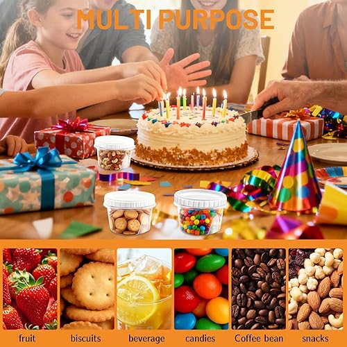 Miniatura 7 de Paquete de 10 recipientes de plástico pequeños reutilizables con tapas de rosca, recipientes pequeños para almacenamiento de alimentos, frascos