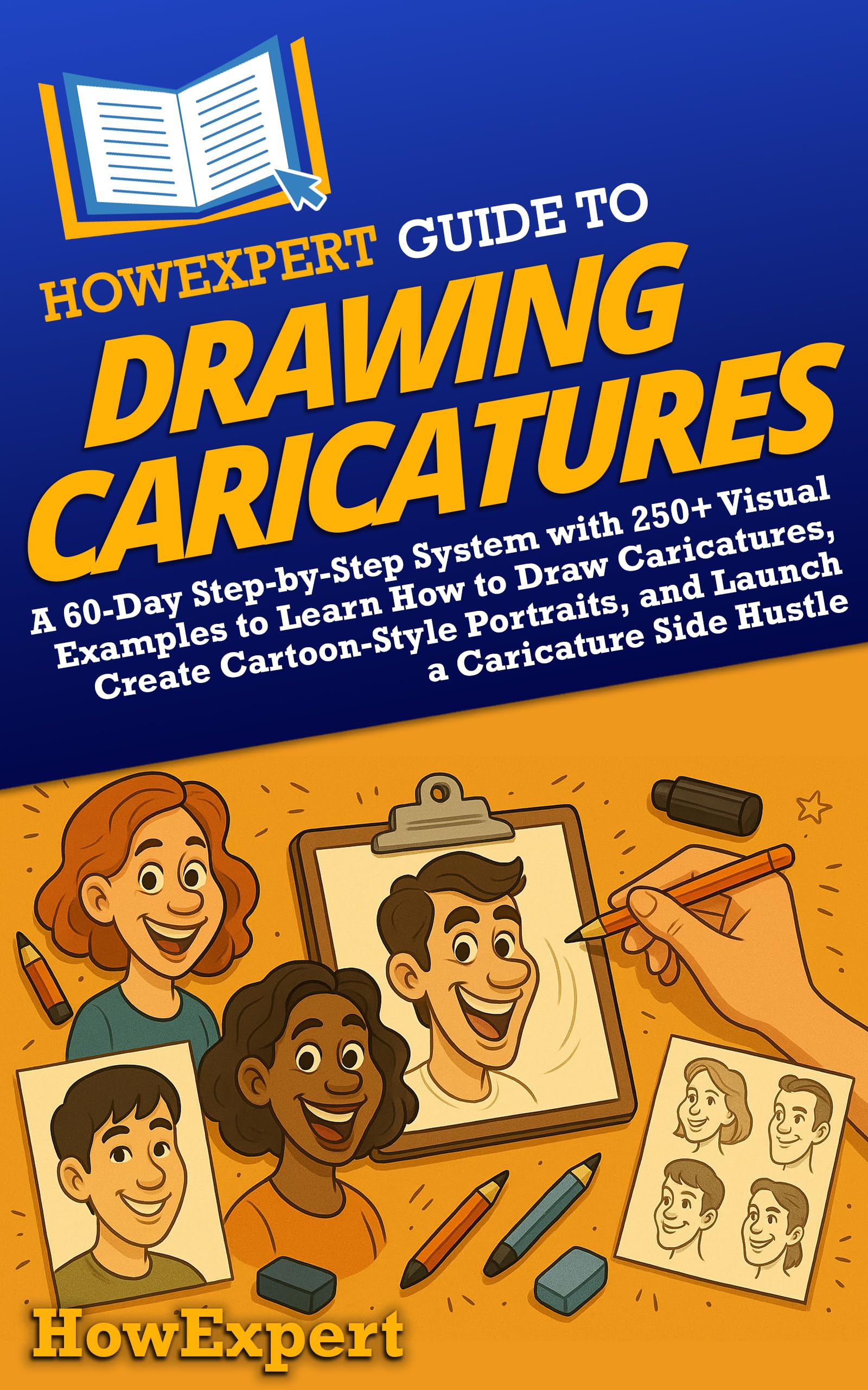 Guide dessiner caricature pas à pas livre de 60 jours avec portraits