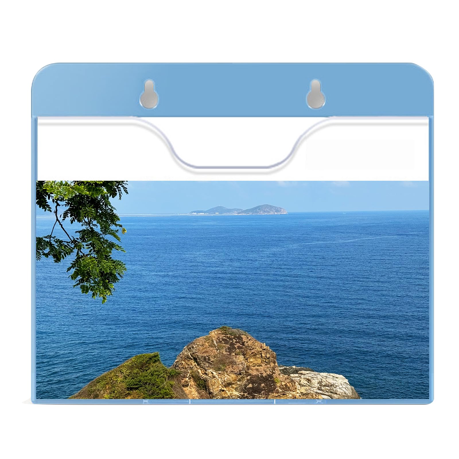 UpGBRF Literature Holder Display Acrylic Brochure Stand Wall Mounted Wall Mounted File Rack Suitable for Storing Office Brochures,Blue,Landscape A4