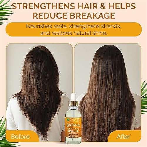 Miniatura 5 de Natural Wunderz Aceite para el cabello Batana - Mezcla nutritiva con aceites de batana, argán y jojoba - Apoya el crecimiento del cabello, brillo y