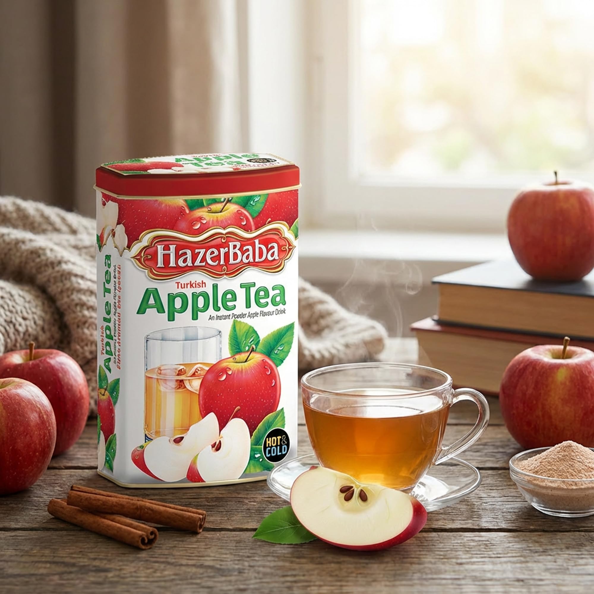 Amazon.com : HazerBaba Turkish Apple Tea Powder, Instant Drink 8.8