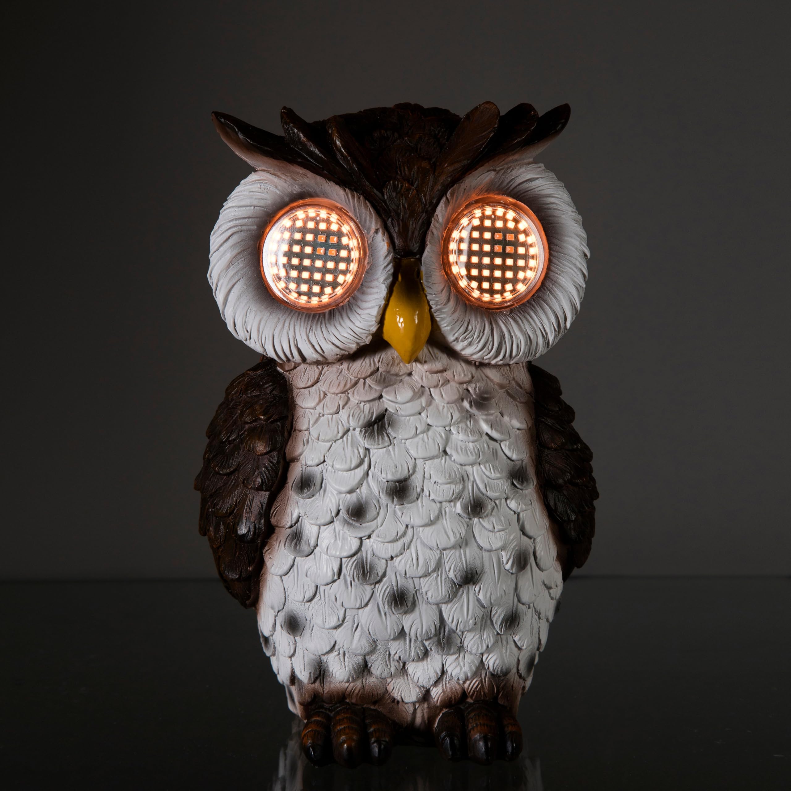Premier Multicolour 20Cm Solar Owl Garden Ornament With Moving Led Eyes – Outdoor Decorative Owl Light Garden Decoration