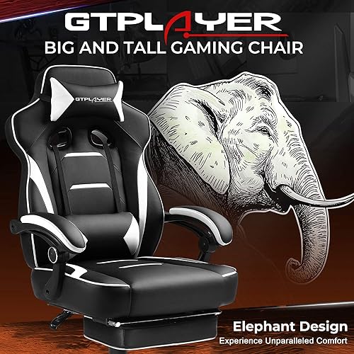 Miniatura 7 de GTPLAYER Silla Gaming con Reposapiés, Silla de Juego Grande y Alta 350 libras Silla de Computadora Estilo Racing, Silla Ergonómica Ejecutiva de
