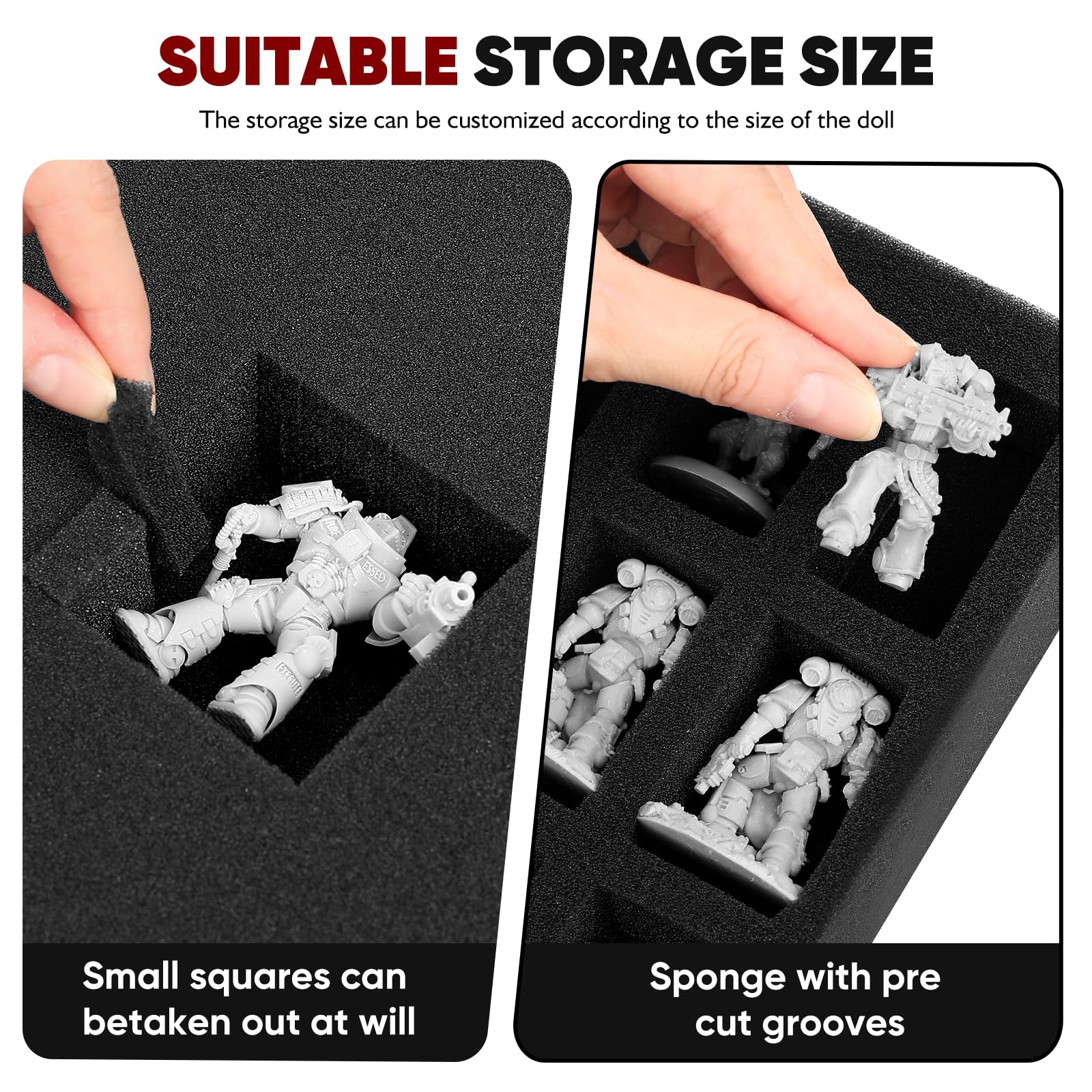 Risou Borsa per il trasporto in miniatura, con 108 scomparti, compatibile con 40K, D&D e altro (solo borsa) (3 strati di nero)