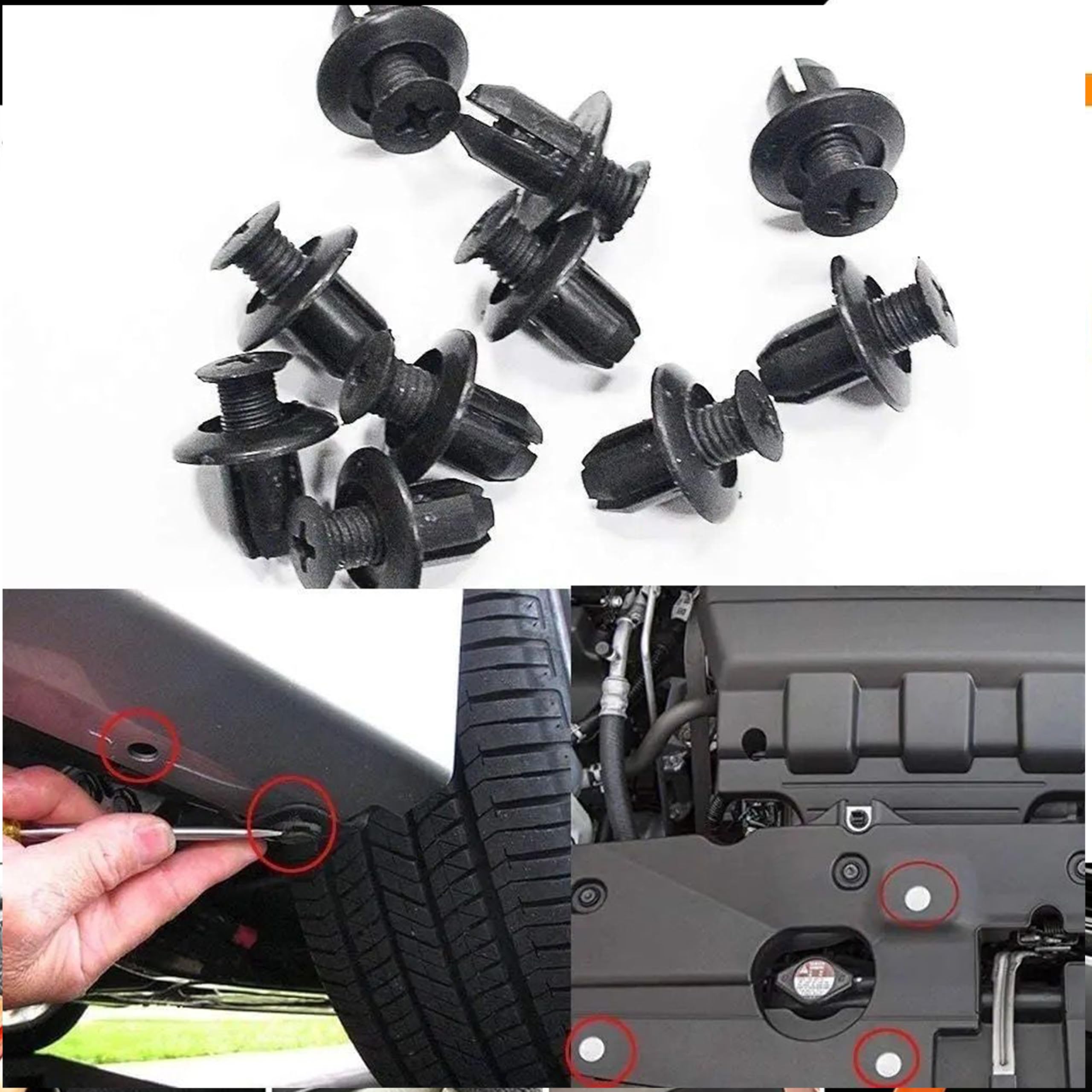 100 Pièces Clips de Fixation Voiture pour Citroen Jumpy III/3 XS 2016-2024,6 Taille Clips Agrafes Carrosserie livrer 5 Outils de démontage de vis de Voiture