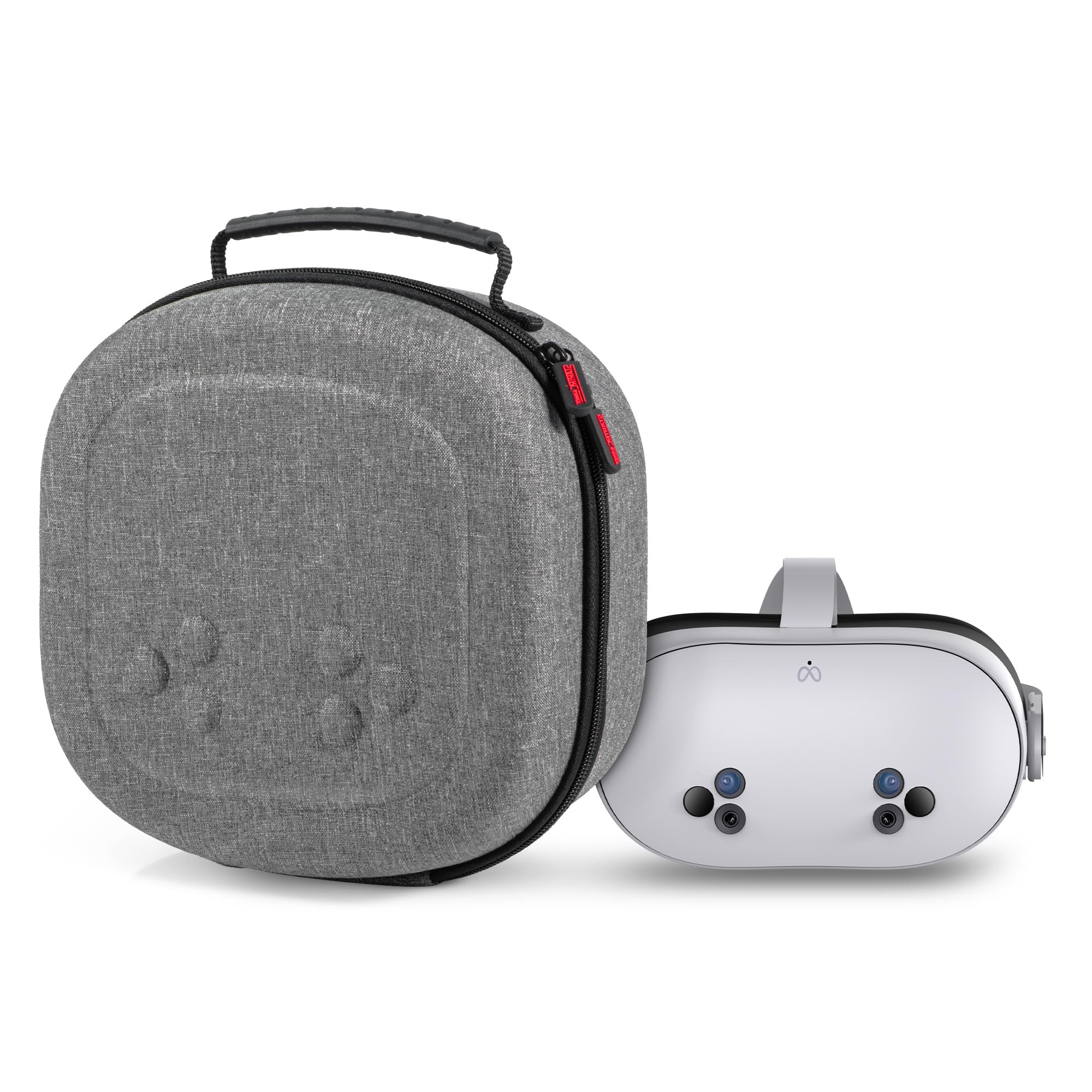 Hard Carrying Case for Meta Quest 3S/Quest 3/Vision Pro, VR Gaming Headset and Touch Controllers Accessories Travel Carry Case, Small Hard Shell Storage Case for Apple Vision Pro, Gray