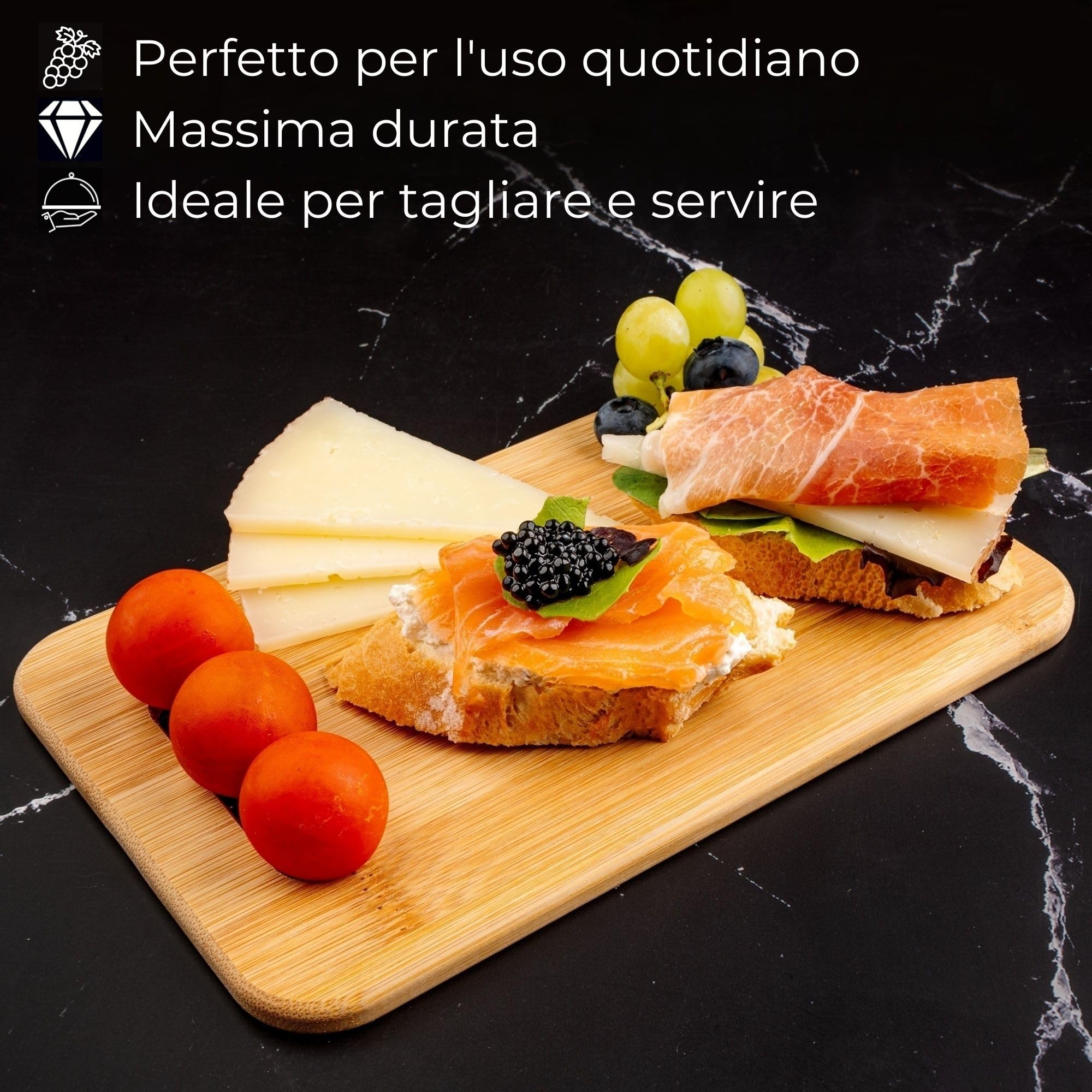 Set 3 Taglieri In Plastica Senza BPA - Con Scanalatura Antigoccia E Pressa Aglio, Colorati Per Igiene