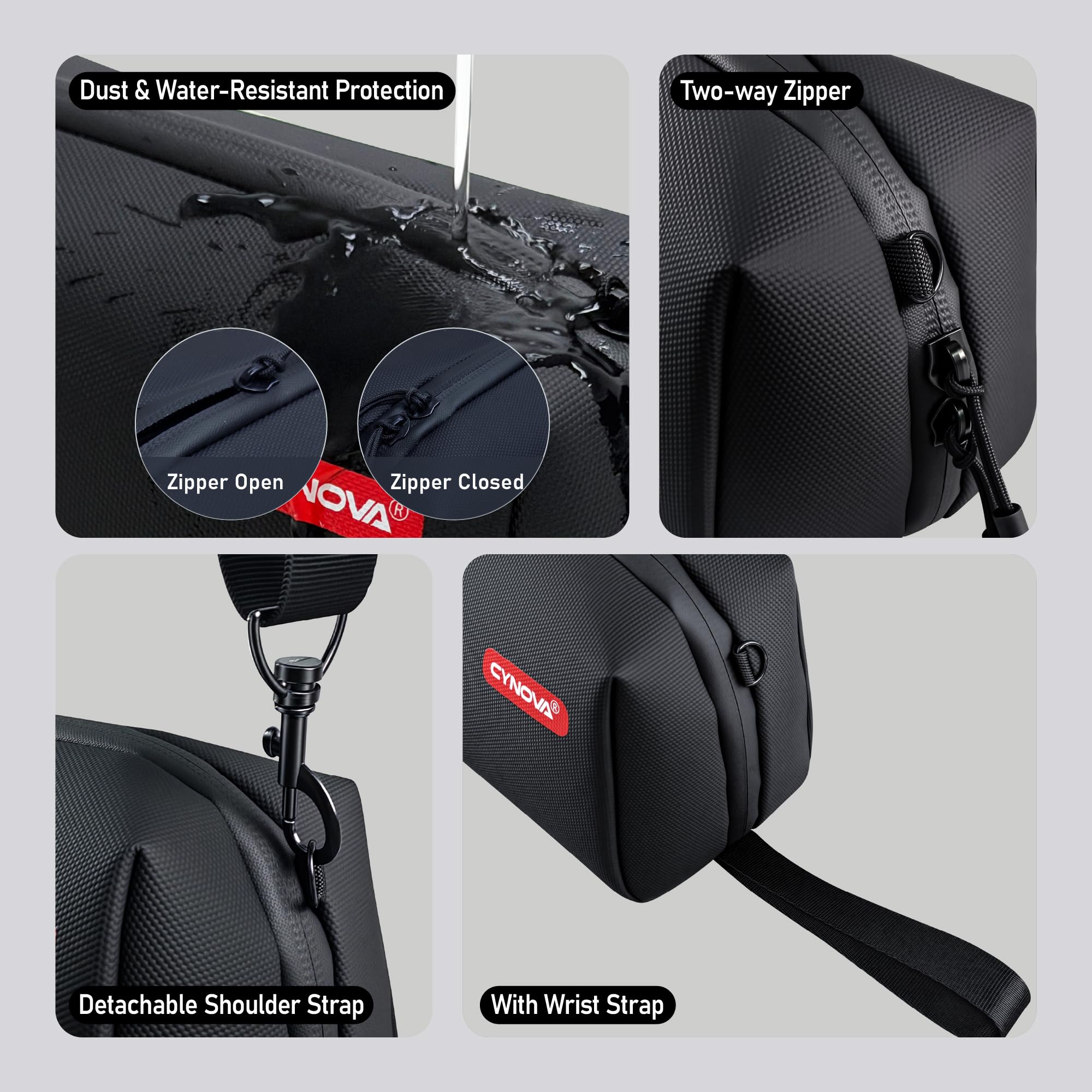 CYNOVA Sac de transport pour DJI Osmo Pocket 4, Osmo Pocket 4 avec bandoulière, grande capacité, étui de transport de protection pour Osmo Pocket 3, accessoires Osmo Pocket 4/3/Xtra Muse