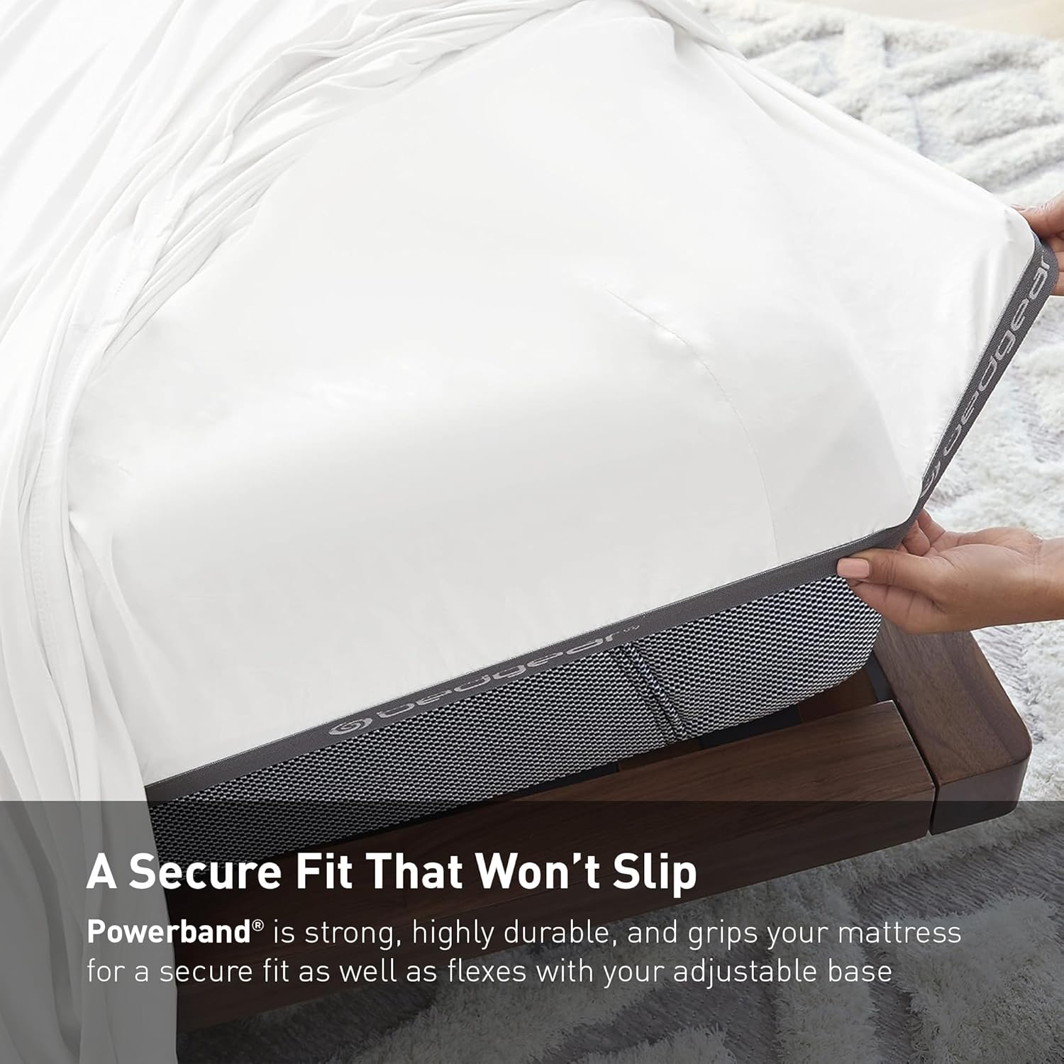 Bedgear Dri-Tec Sheet Set – Moisture Wicking Technology, Breathable, Cooling Sheets – Flat Sheet, Fitted Sheet, Pillowcases – All Mattress Types, Bedding Dorm Essentials, Split King/Cal King, White - Image 4