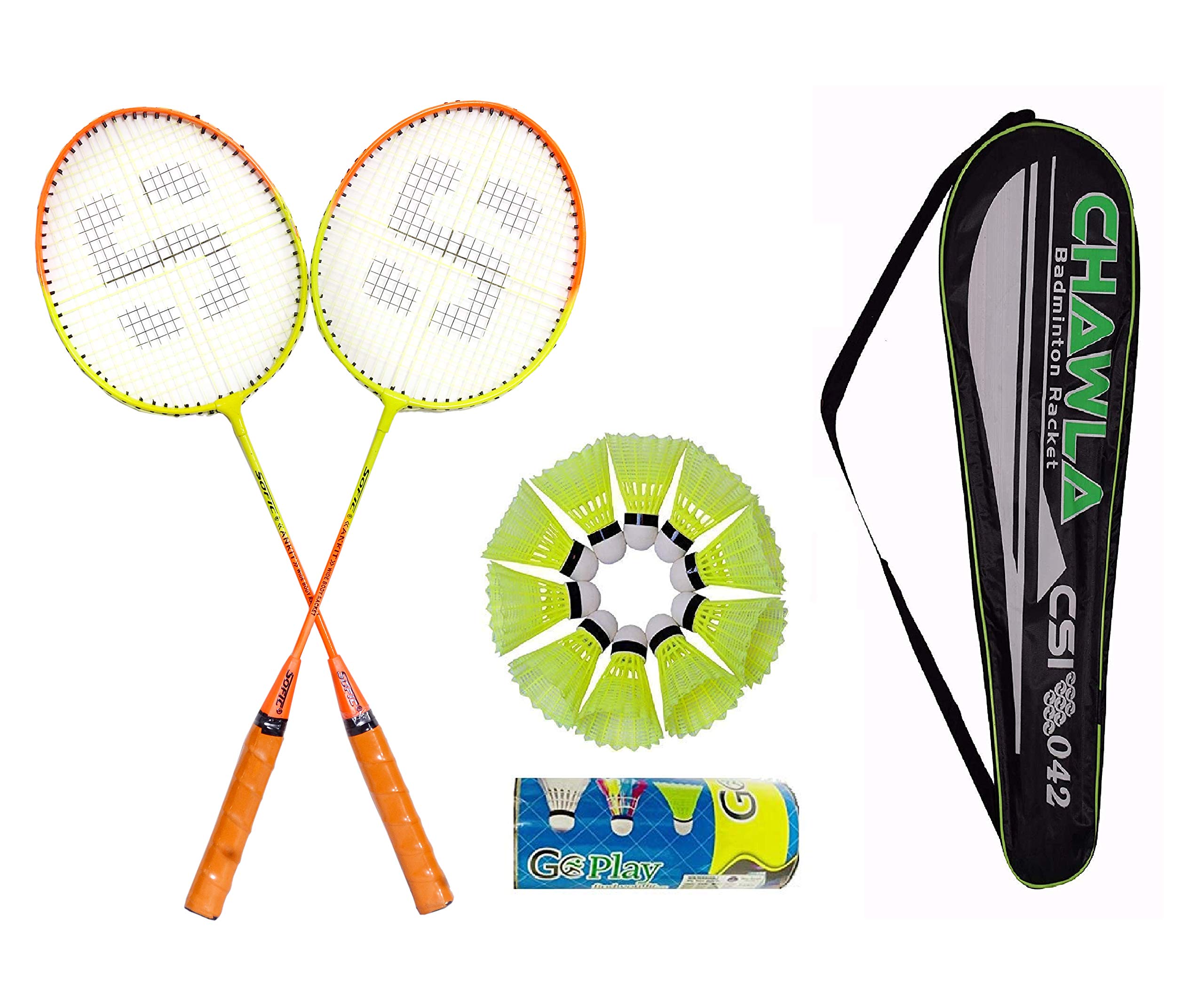 Shivgan Adventure Badminton Set of 2 Racket and 10 Nylon Shuttles Cock and with Cover (Multicolour) (B08V4H84RV) Amazon Price History, Amazon Price Tracker