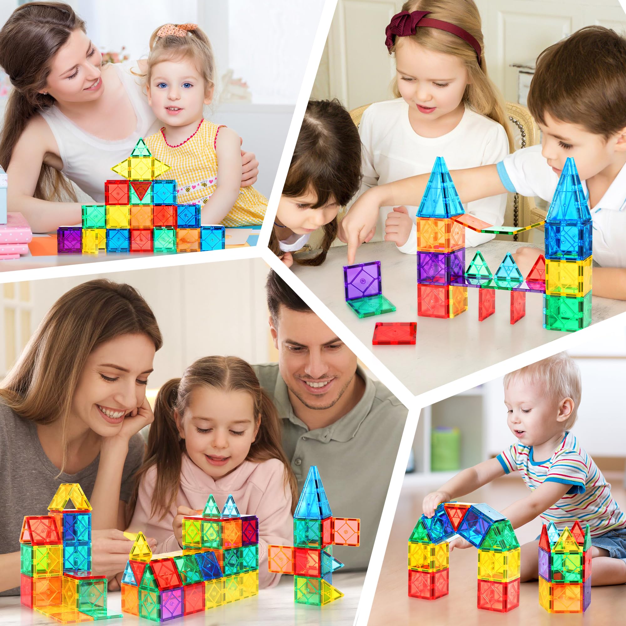 30PC Magnetic Tiles Kids Toys, Squares Magnetic Building Tiles for 3 4 5 6 7 8+ Years Old Boys Girls, Magnet Blocks Stacking Toys Birthday Gift for Toddlers STEM Learning Toys Magnet Tile Accessorie
