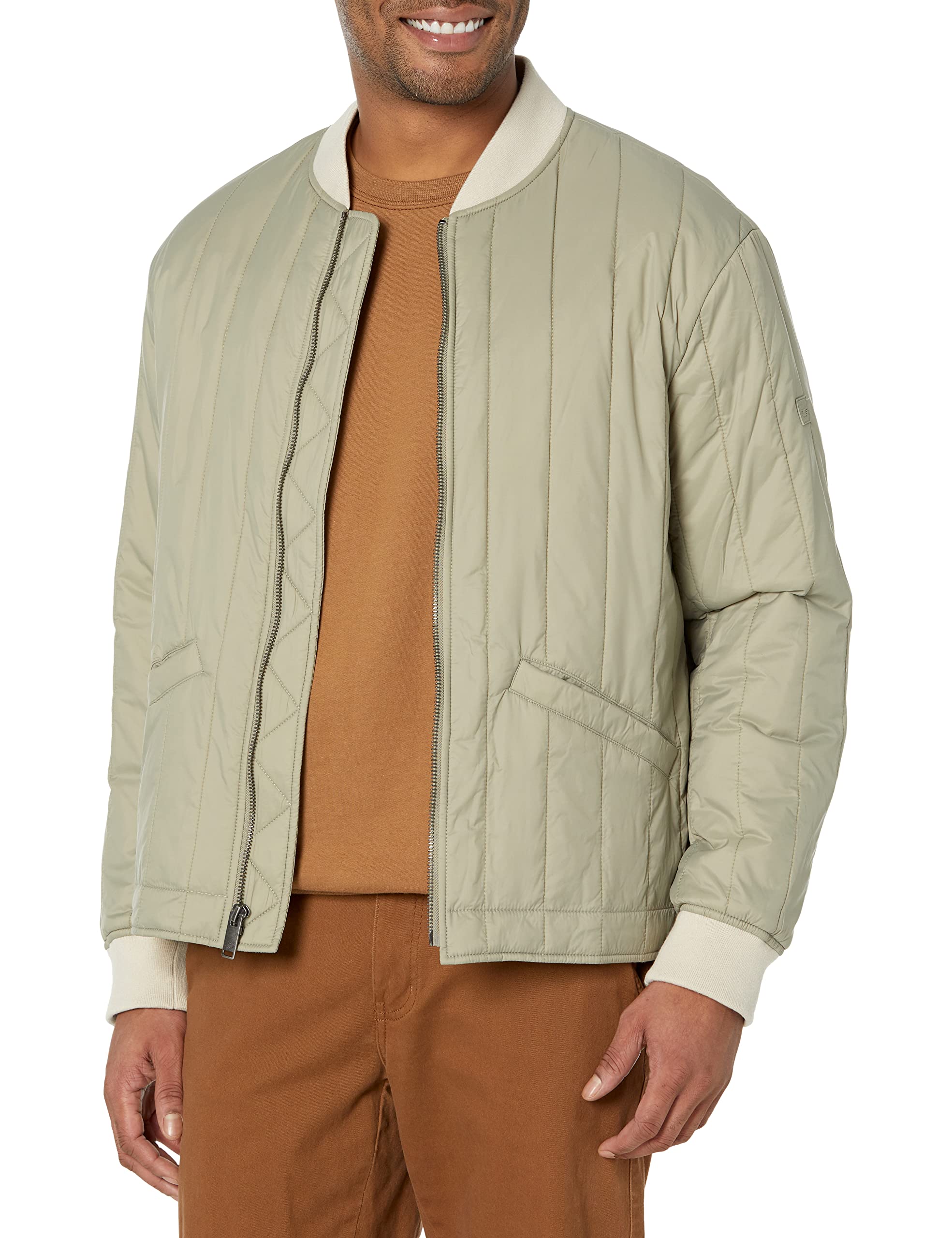 Dockers Men's Channel Quilted Open Bottom Bomber Jacket