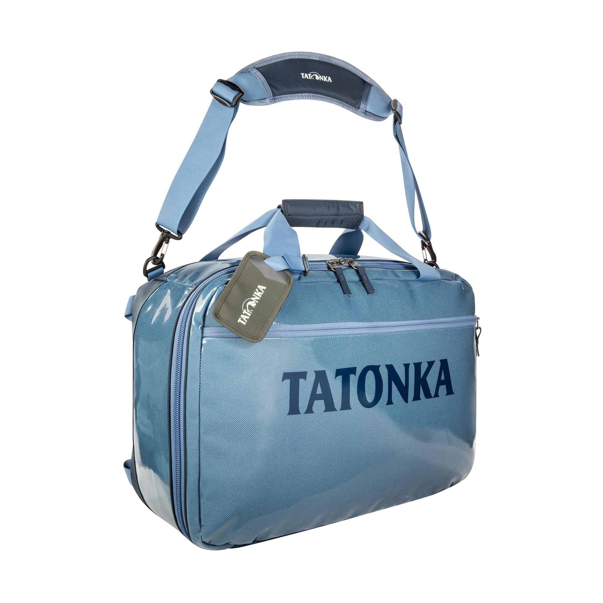 Tatonka Flight Barrel 35 l – wytrzymała torba podróżna z funkcją plecaka, odpowiednia do bagażu podręcznego samolotu, łącznie z paskiem na ramię, pojemność 35 litrów, niebieski (Elemental Blue), 35