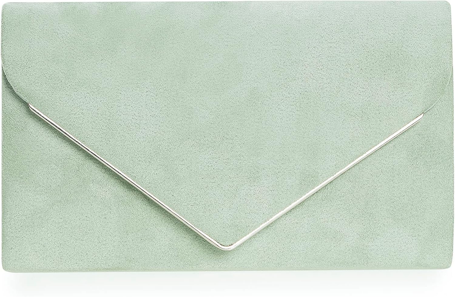 CHARMING TAILOR Faux Suede Clutch Bag Elegant Metal Binding Evening Purse for Wedding/Prom/Black-Tie Events