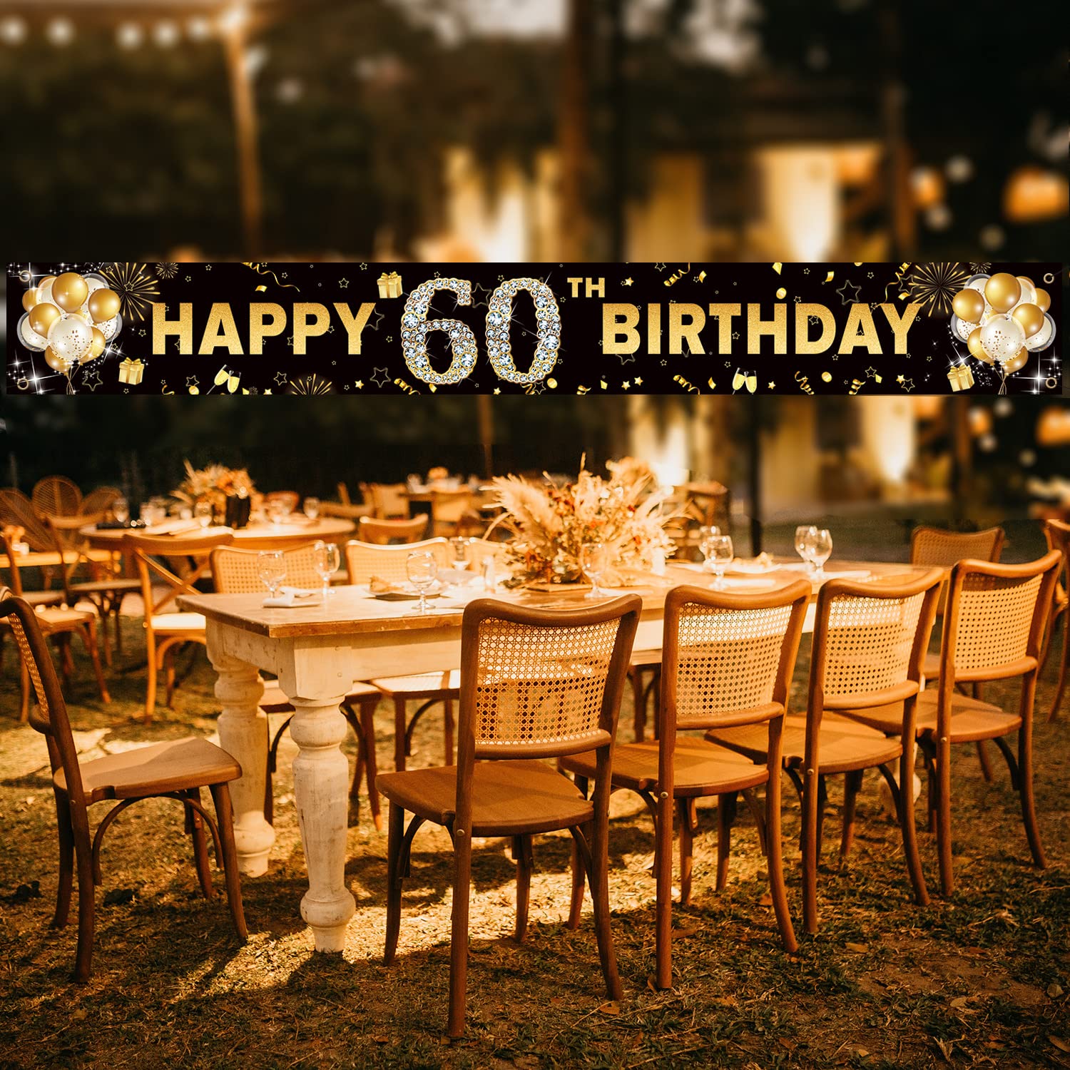60e Verjaardag Banner Zwart Goud, 60e Verjaardag Decoratie Achtergrond Verjaardagsfeestje Verjaardagsfeestaccessoires 60e Verjaardag Banner Zwart Goud, 60e Verjaardag Decoratie Achtergrond Verjaardagsfeestje Verjaardagsfeestaccessoires