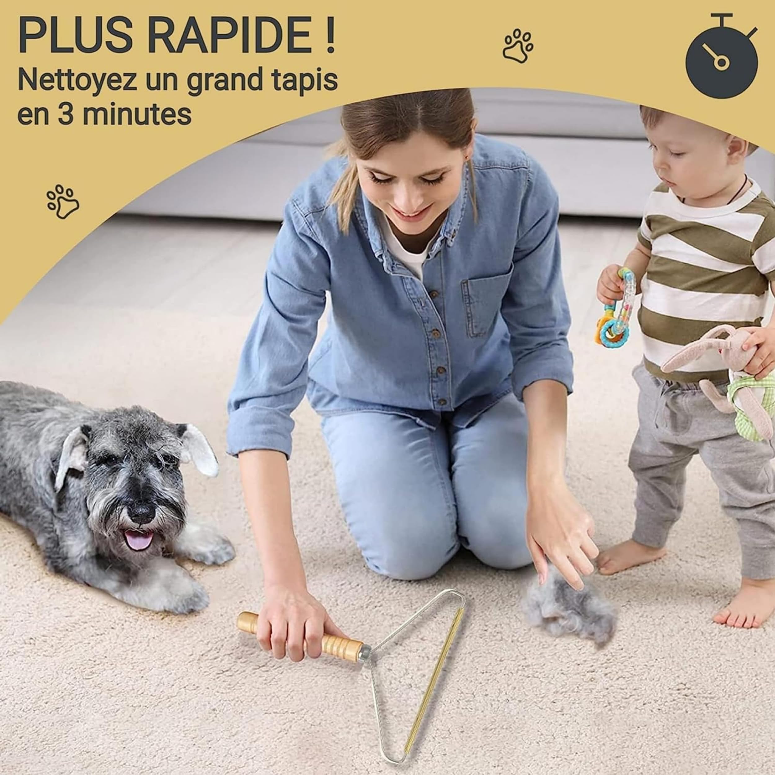 2024 - Spazzola XXL e Rasoio Manuale per Rimozione Peli di Animali e Lanugine - Lint remover - Strumento Ecologico di Pulizia per Tessuti, Divani, Tappeti, Vestiti, Auto e Mobili - 24 cm.