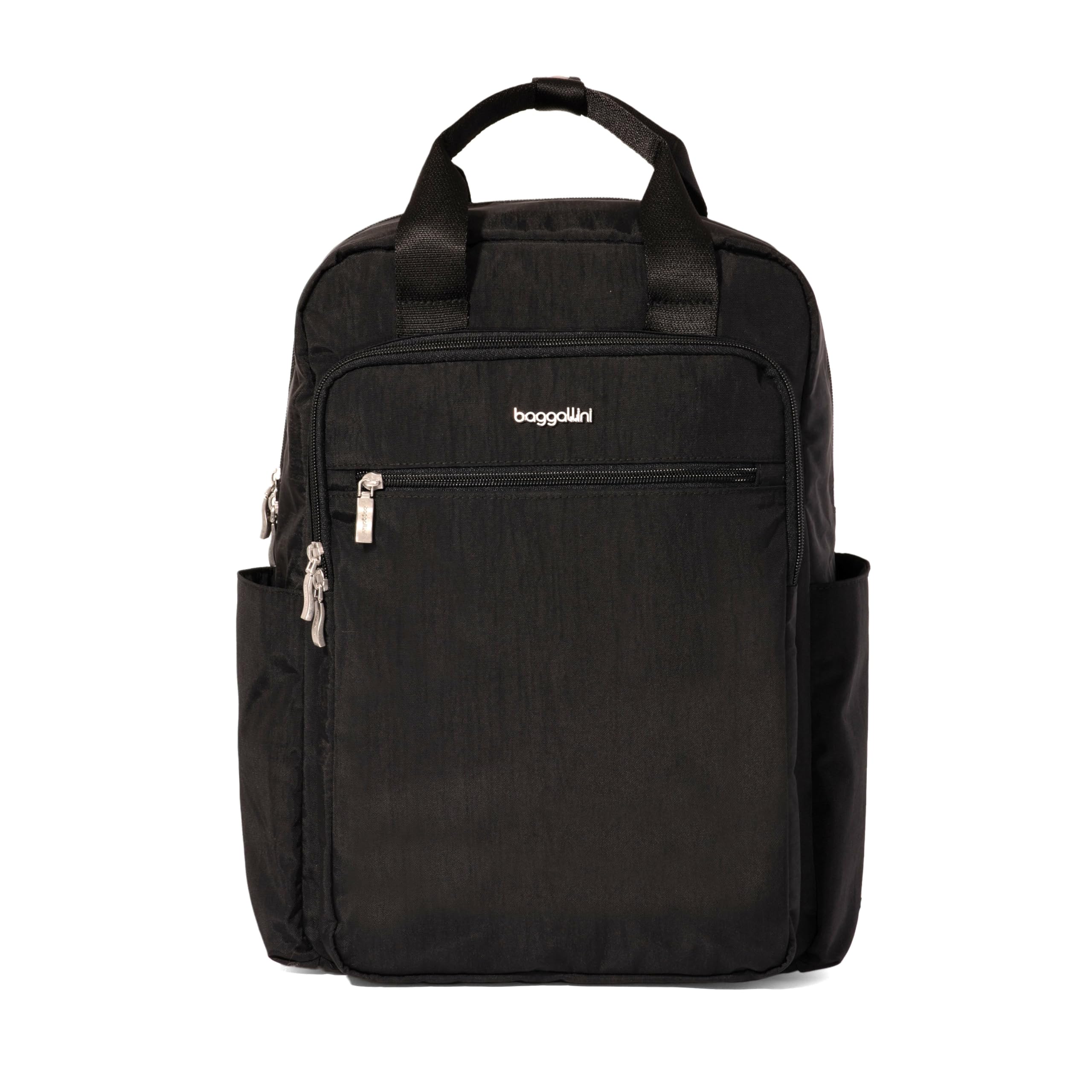 baggallini travel backpack Tribeca Expandable Laptop Backpack,Black and RFID Baggallini Modern Convertible Travel Backpack