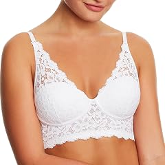 Maidenform Womens Lace Bralette Padded Longline Bralettes Convertible Wireless Bras for Women Plus