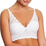 Women's Lace Bralette, Padded Longline Bralettes, Convertible Wireless Bras for Women (Plus