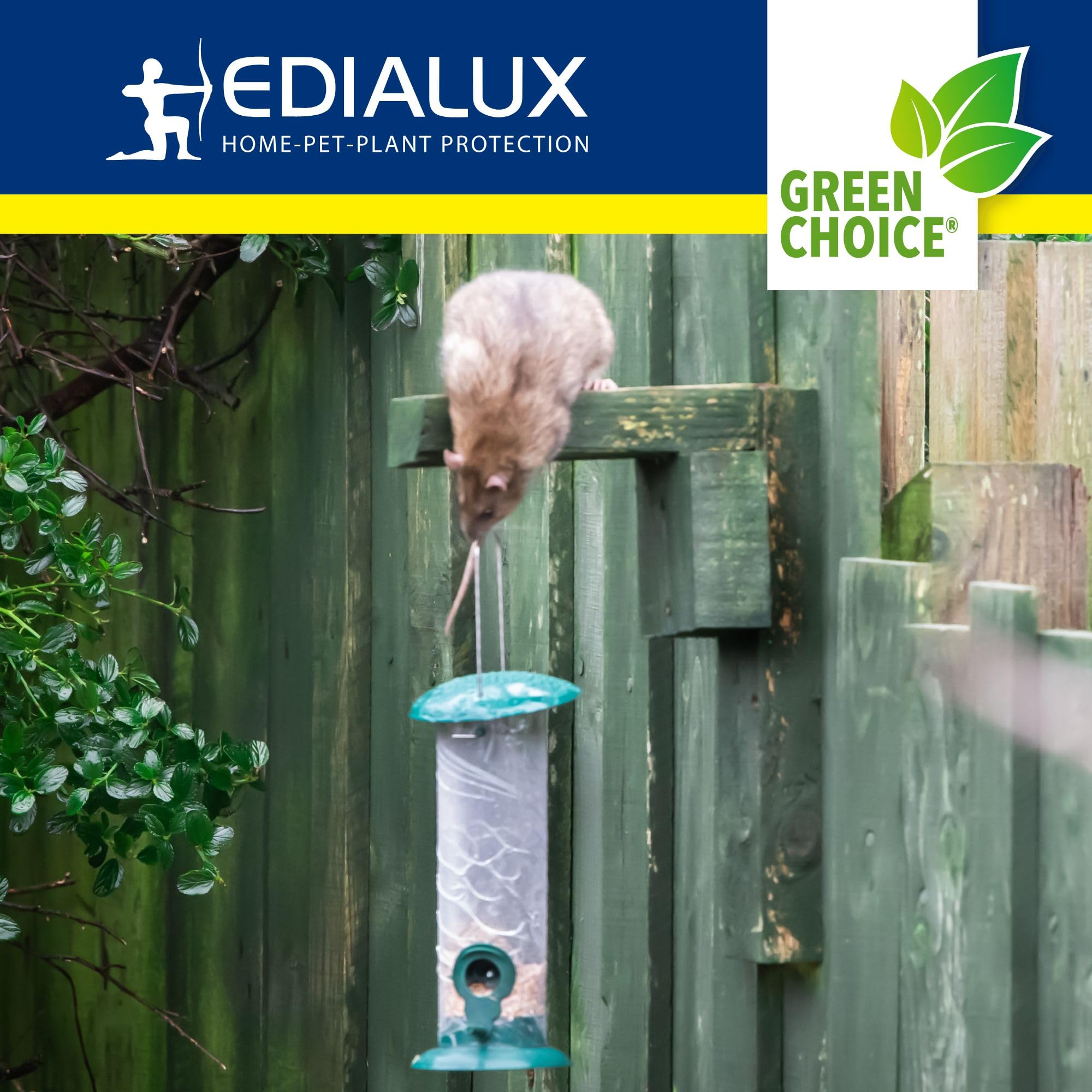 Edialux Ahuyentador de roedores Ultrasonic Defend, ahuyentador de Ratones y Ratas, Sonido ultrasónico, Resistente al Agua ip44, Recargable por USB, Uso en Interiores y Exteriores, sótano de cobertizo
