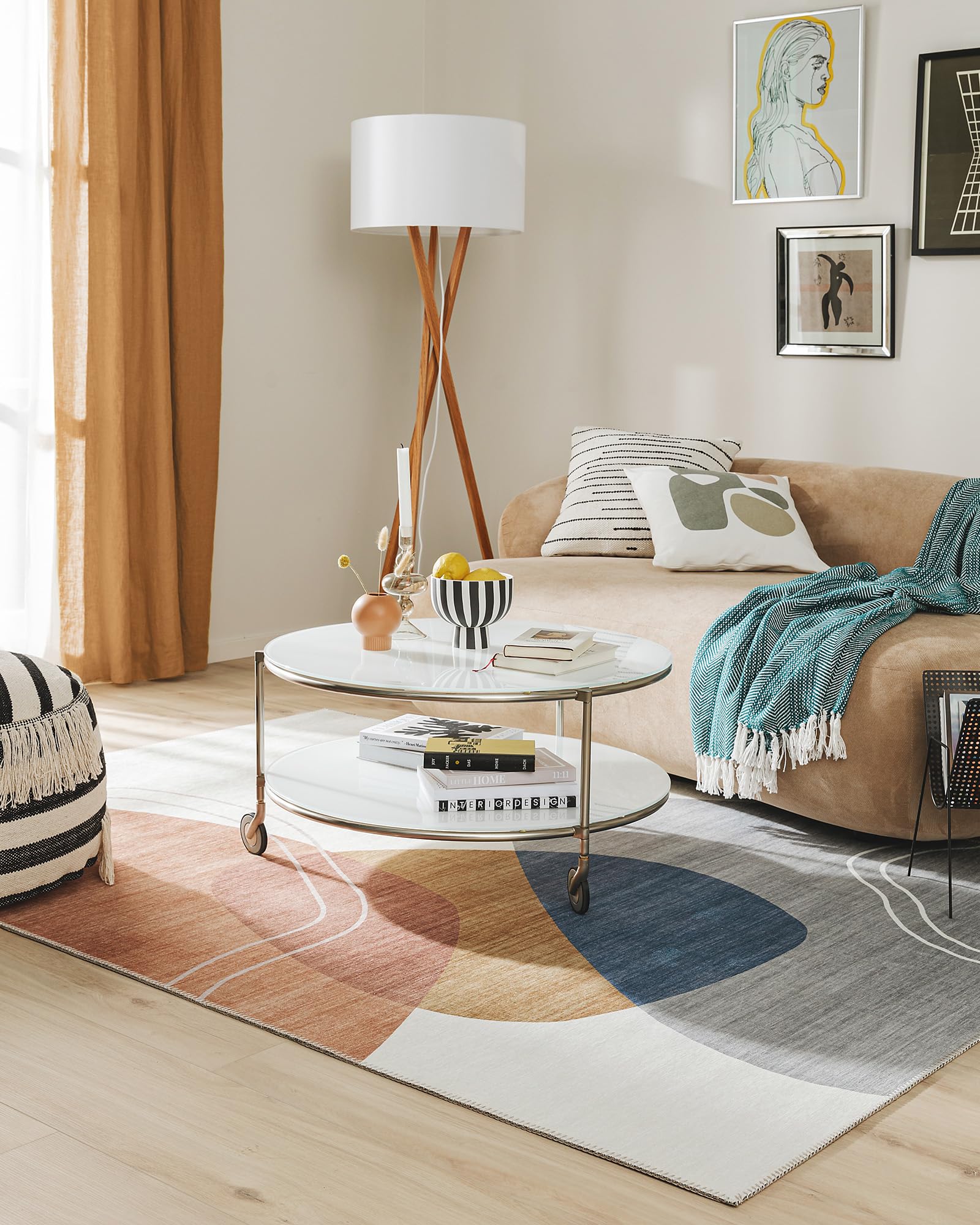 Tapis pop Laury benuta multicolore 160x230 cm en fibre synthétique pour salon