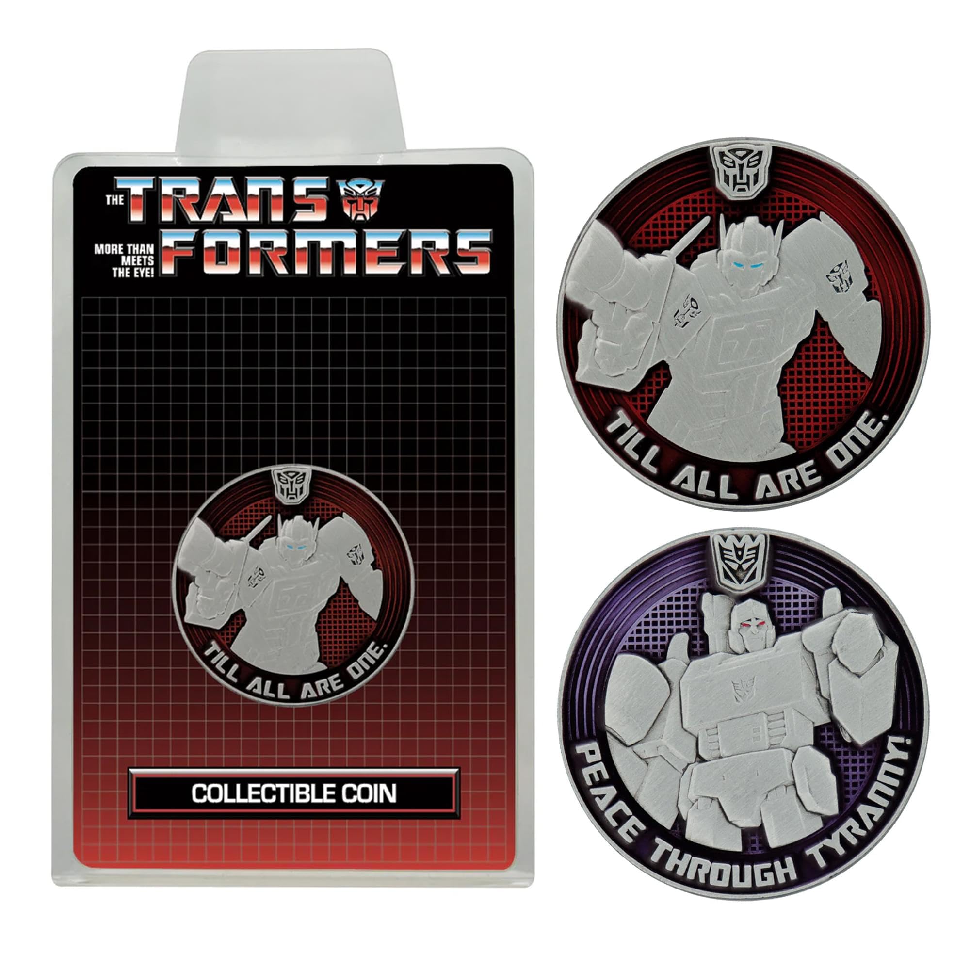 Fanattik Multicolor Transformers G1 Autobots Vs Decepticons Limited Edition Collectible Coin - Officially Licensed Merchandise - Individually Numbered Item