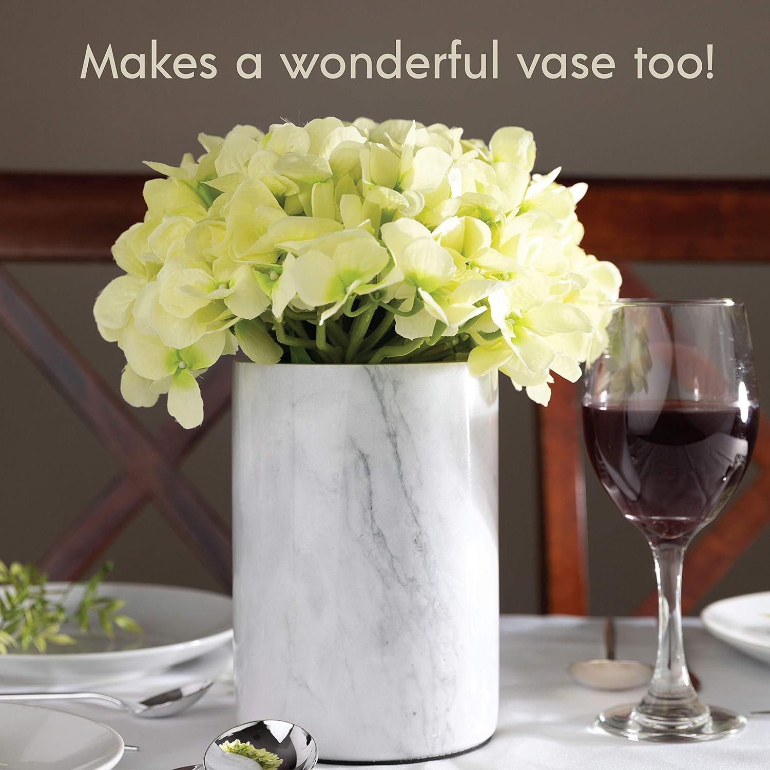 Homeries Marble Wine Chiller Bucket - Wine & Champagne Cooler for Parties, Dinner – Keep Wine & Beverages Cold, Wine Chillers for Bottles – Holds Any 750ml Bottle - Ideal Gift for Wine Enthusiasts - Image 8