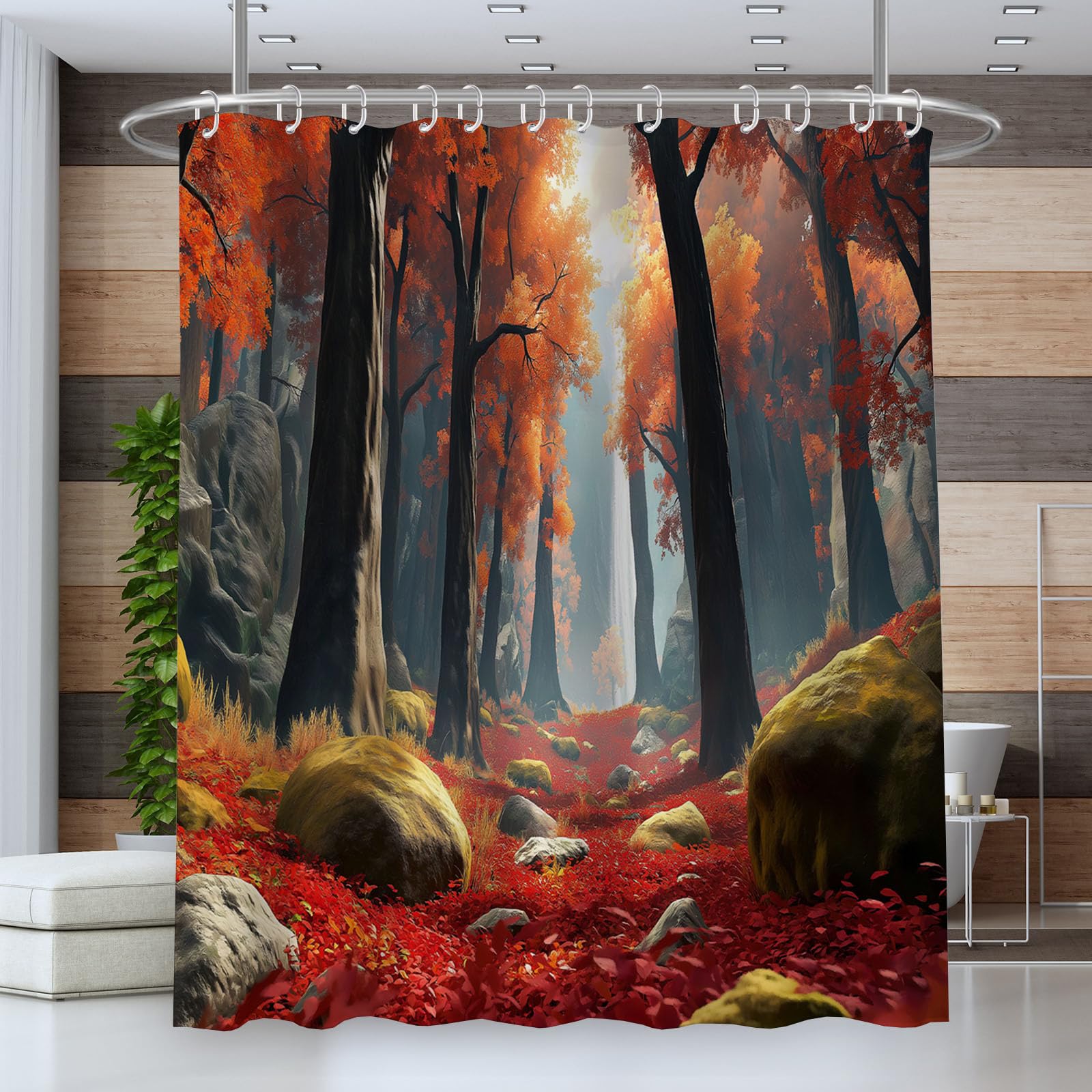 Rideau de douche polyester 180 x 200 cm lavable et imperméable au design soigné