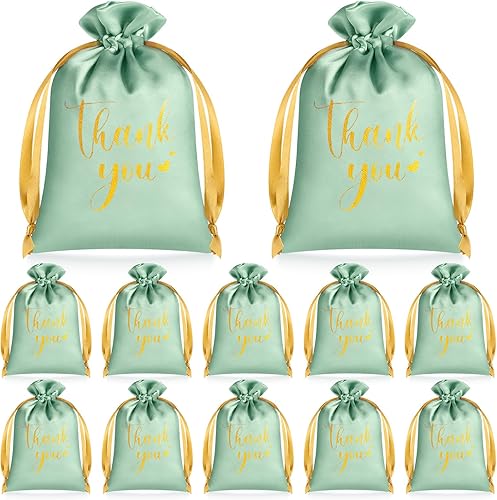 Miniatura 8 de PerKoop 30 bolsas de regalo de satén de boda de 5 x 7 pulgadas, bolsas de joyería con cordón para boda, pequeñas bolsas de dulces para el día de San