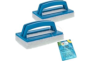 U.S. Pool Supply Hand-Held Pool Scrub Brush (2-Pack), Kitchen, Bathroom Tub, Shower Tile