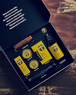 مستر. بيرد، مجموعة العناية باللحية 7 في 1 للرجال تتضمن زيت وبلسم وشمع وشامبو ومشط وفرشاة وحقيبة جلدية (زيت اللحية 30 مل، رائحة عطرية)