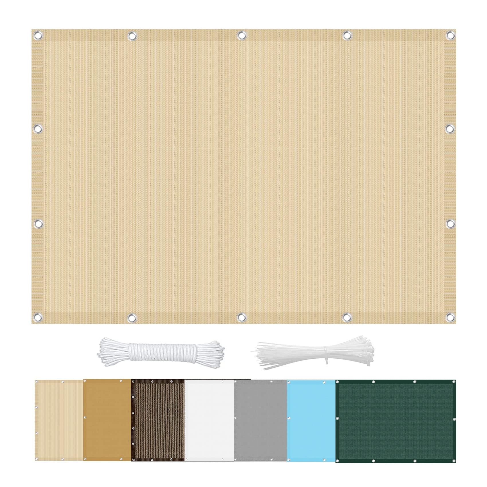 Voile d'ombrage crème pour jardin et balcon, l'ombrage parfait du midi