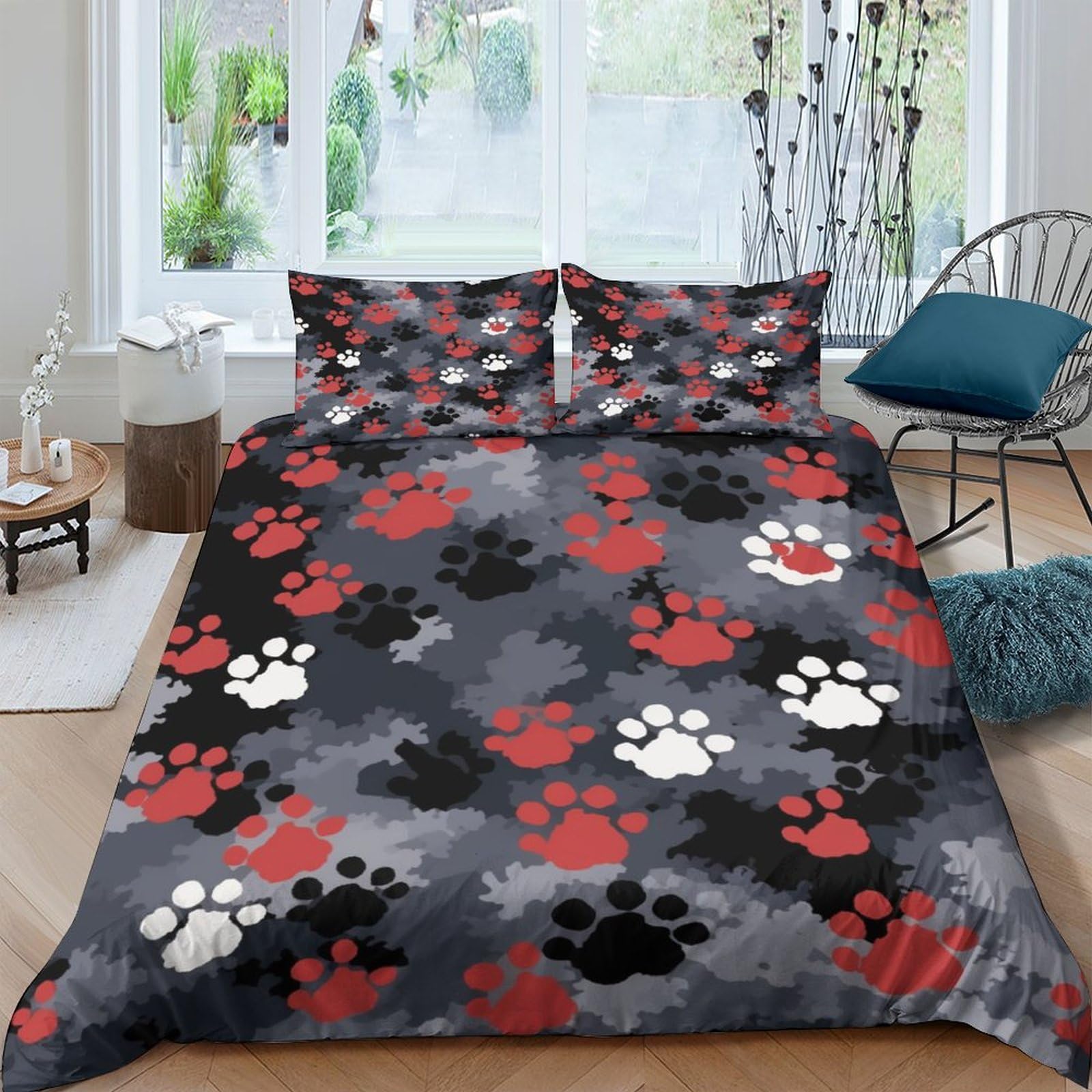 Parure de lit dog housse de couette microfibre de qualité supérieure imprimé pattes