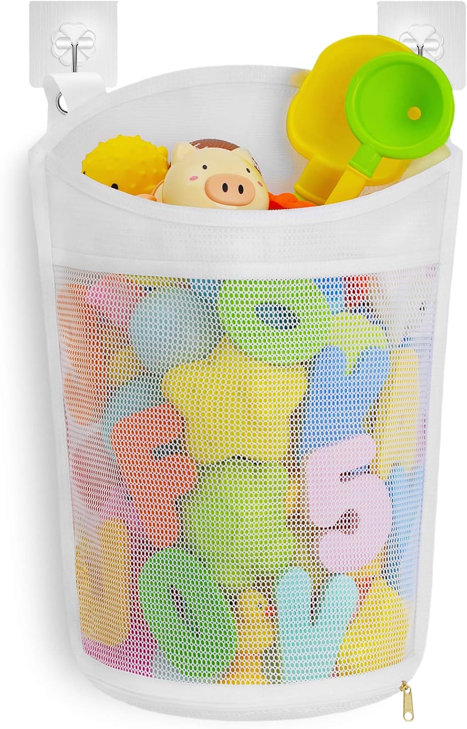 FHDS Clever Zippered Mesh Bath Toy Organizer, Multiple Ways