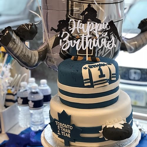 Miniatura 5 de 1 pieza de decoración de pastel de hockey con purpurina para decoración de pastel de hockey sobre hielo, jugador de hockey sobre hielo, selección de