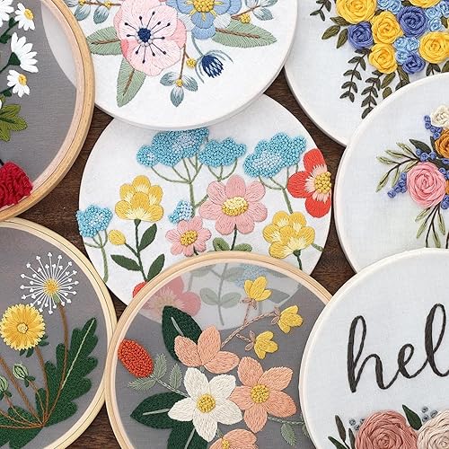 Miniatura 5 de LEISURE ARTS Kit de bordado de 6 pulgadas Home Sweet Home - Kit de bordado para principiantes - Kit de bordado para adultos - Kits de punto de cruz