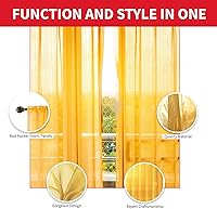 Vista 38 de Sapphire Home - Paneles de cortina (2 unidades), cortinas translúcidas de 54” x 84” (108” de ancho en total), paneles de gasa para dormitorio, sala